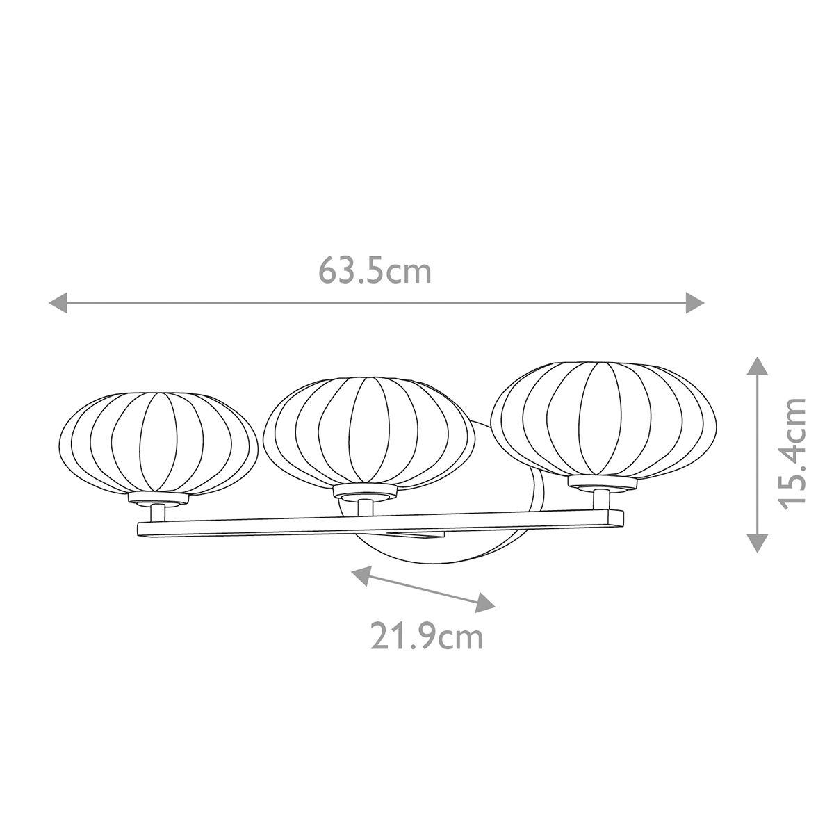 Quintiesse - Pim Triple Wall Light - Polished Chrome
