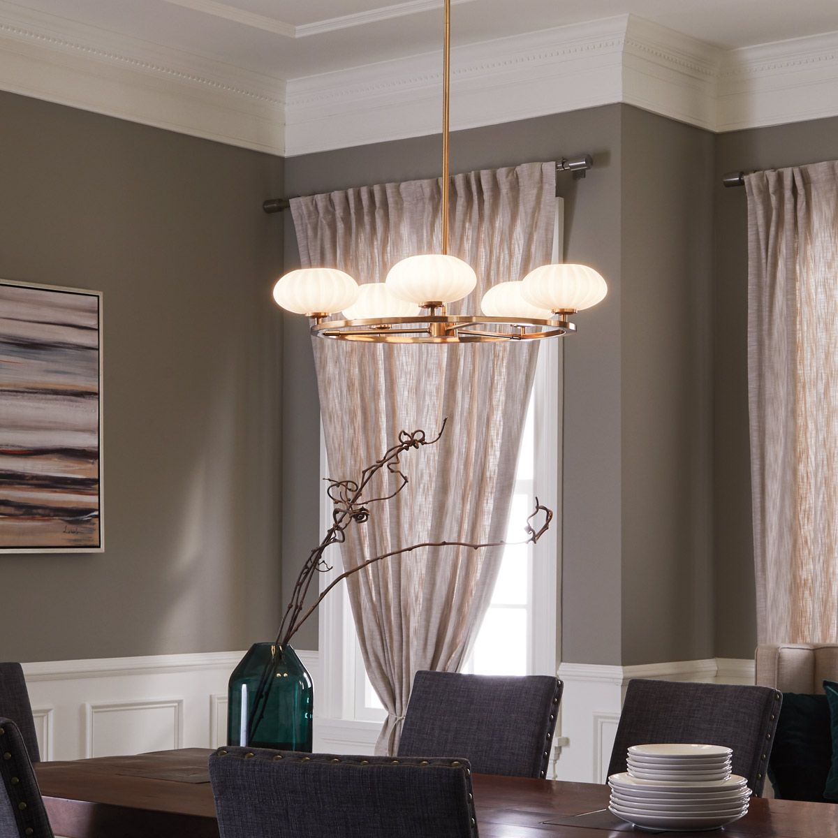 Quintiesse - Pim 5 Light Chandelier - Gold