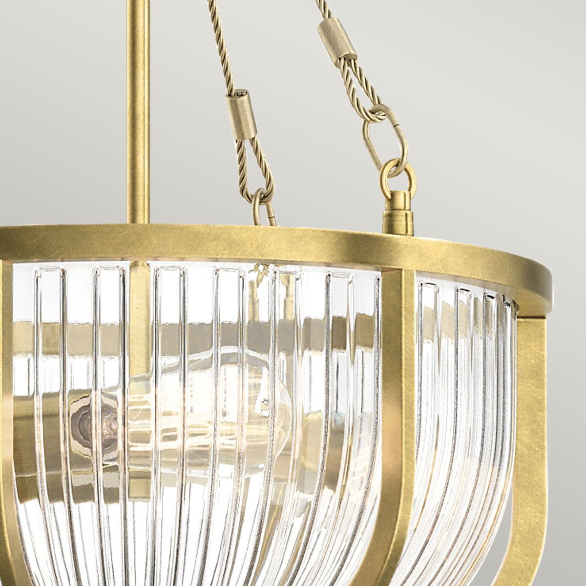 Quintiesse - Roux Triple Pendant Light/Semi Flush Ceiling Light - Brass