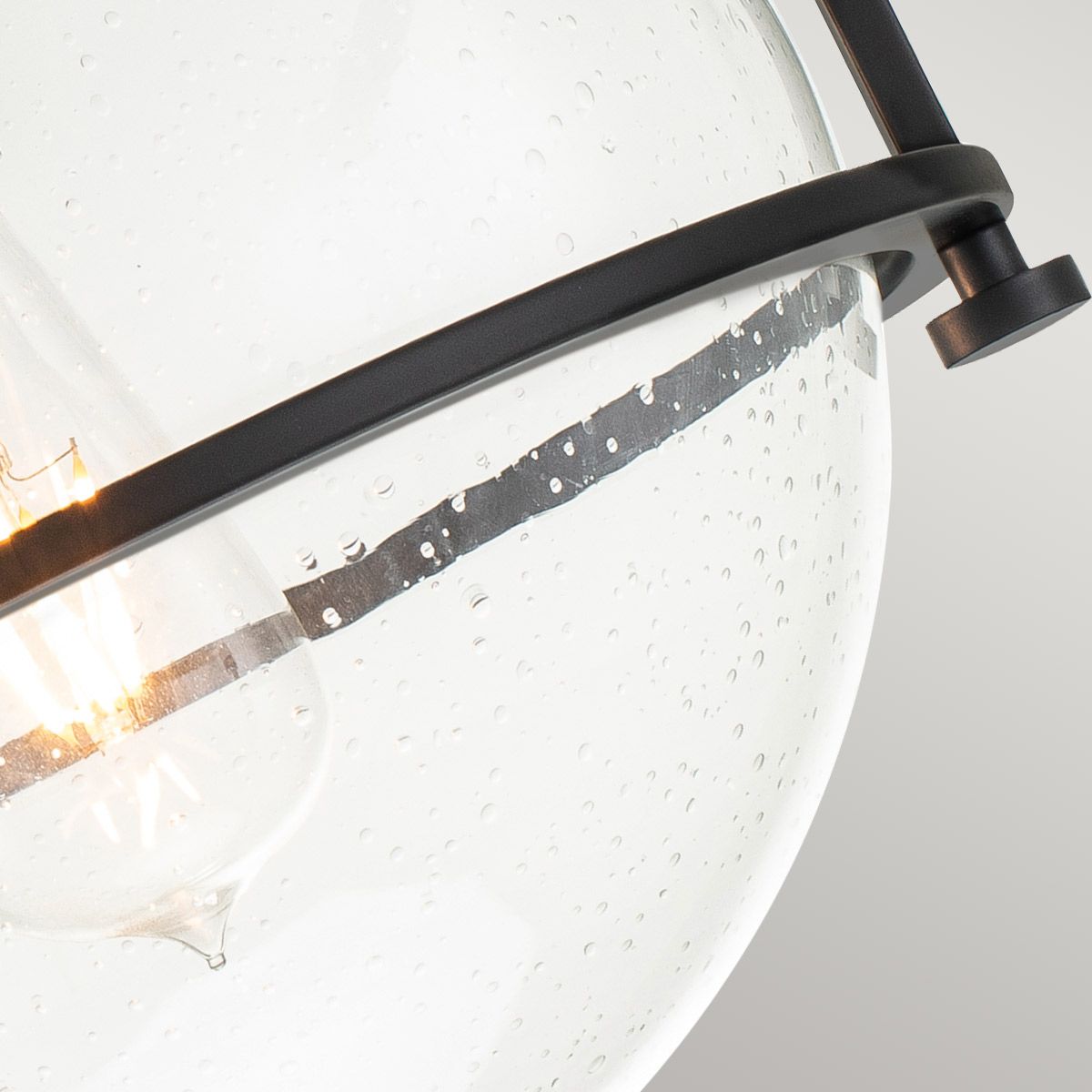 Quintiesse - Somerset Single Flush Ceiling Light - Black/Clear - Black