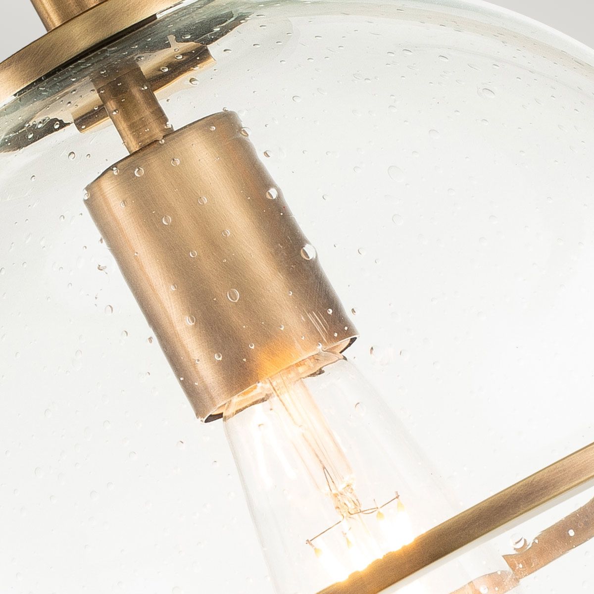 Quintiesse - Somerset Single Flush Ceiling Light - Brass/Clear - Brass