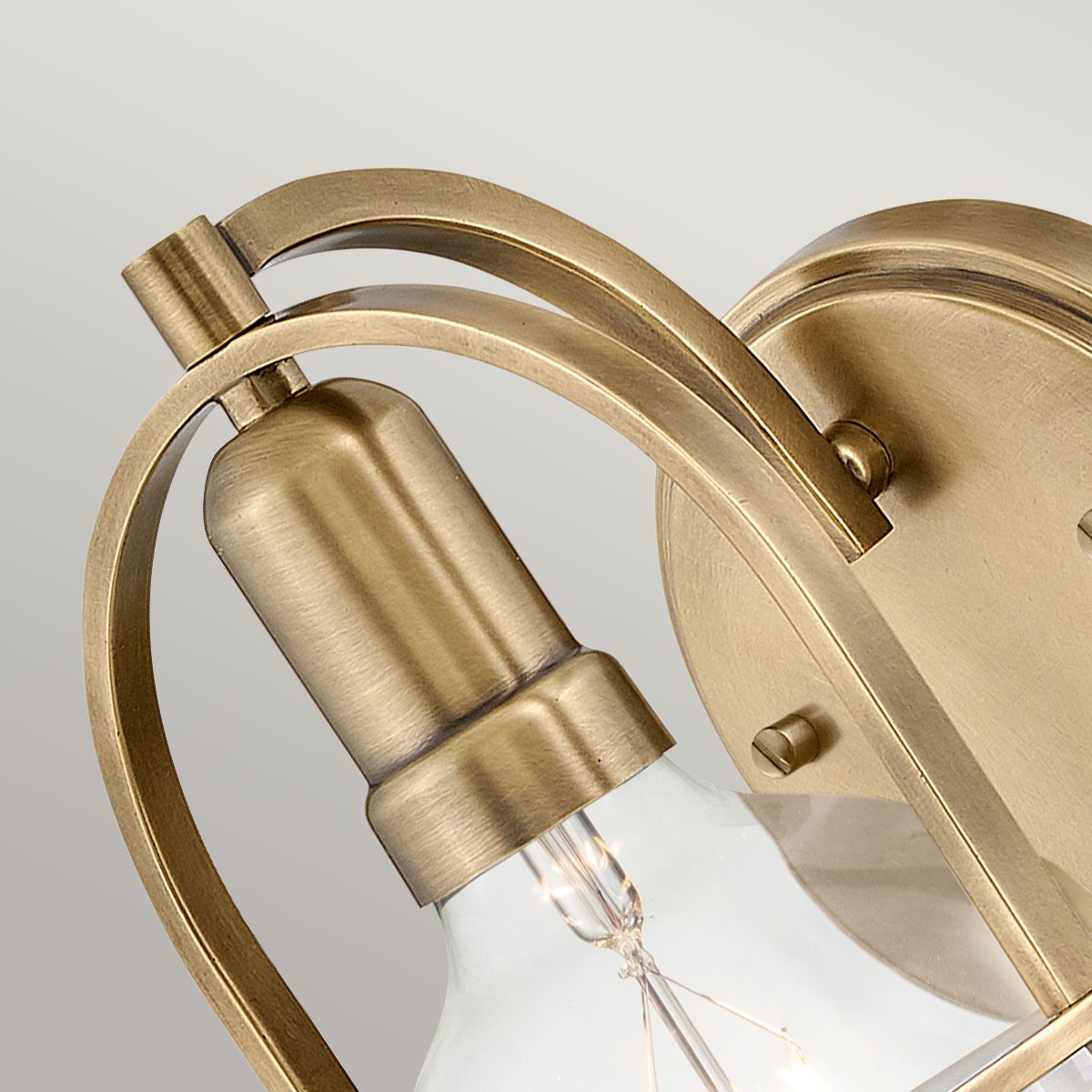 Quintiesse - Somerset Single Wall Light - Brass/Clear - Brass