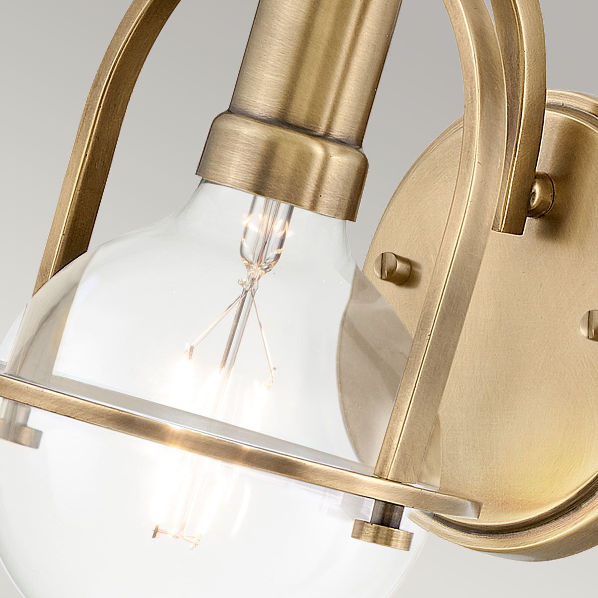 Quintiesse - Somerset Single Wall Light - Brass/Clear - Brass