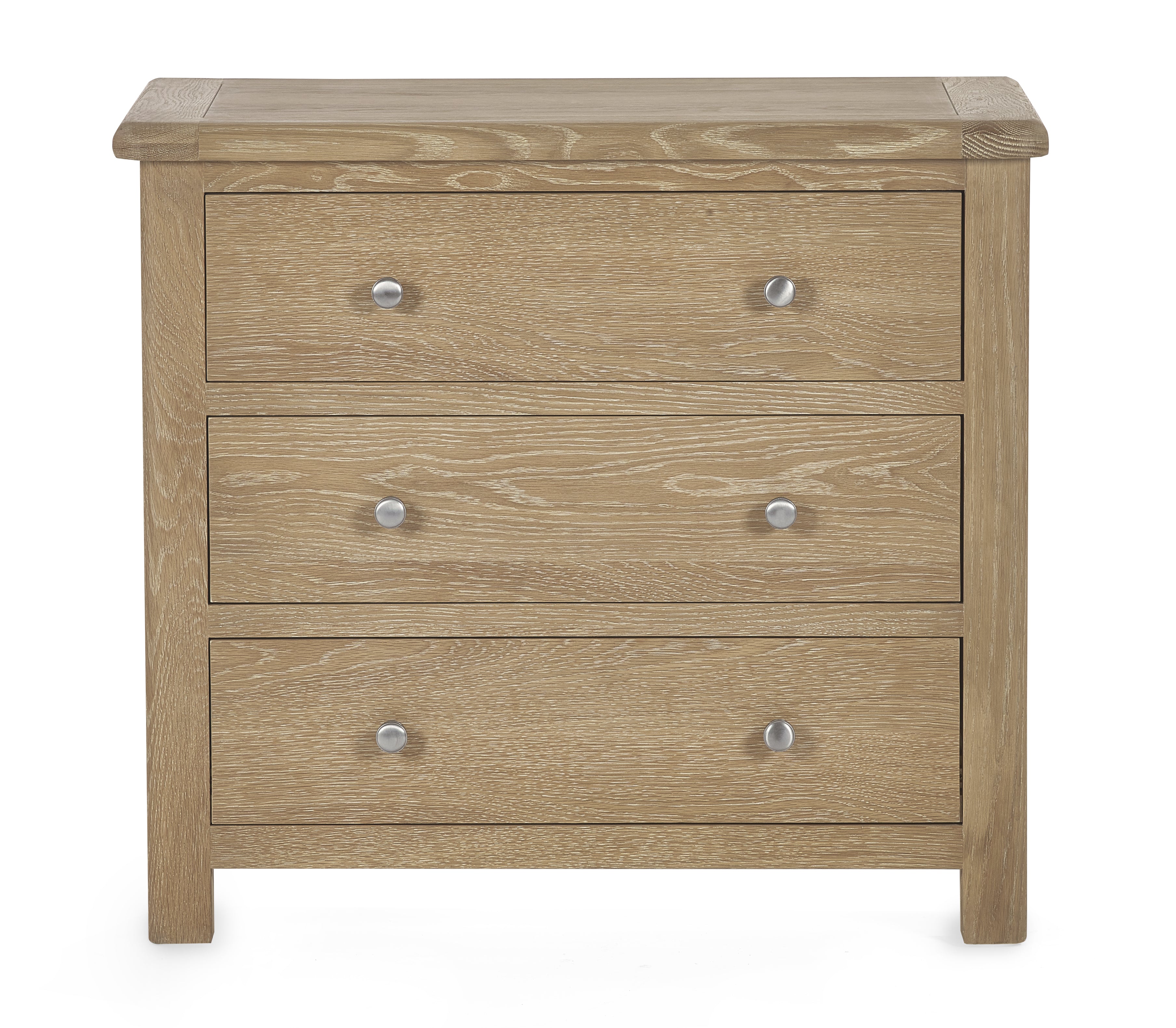 Cayden Limed Oak Wood Chest of Drawers | 3 Drawers