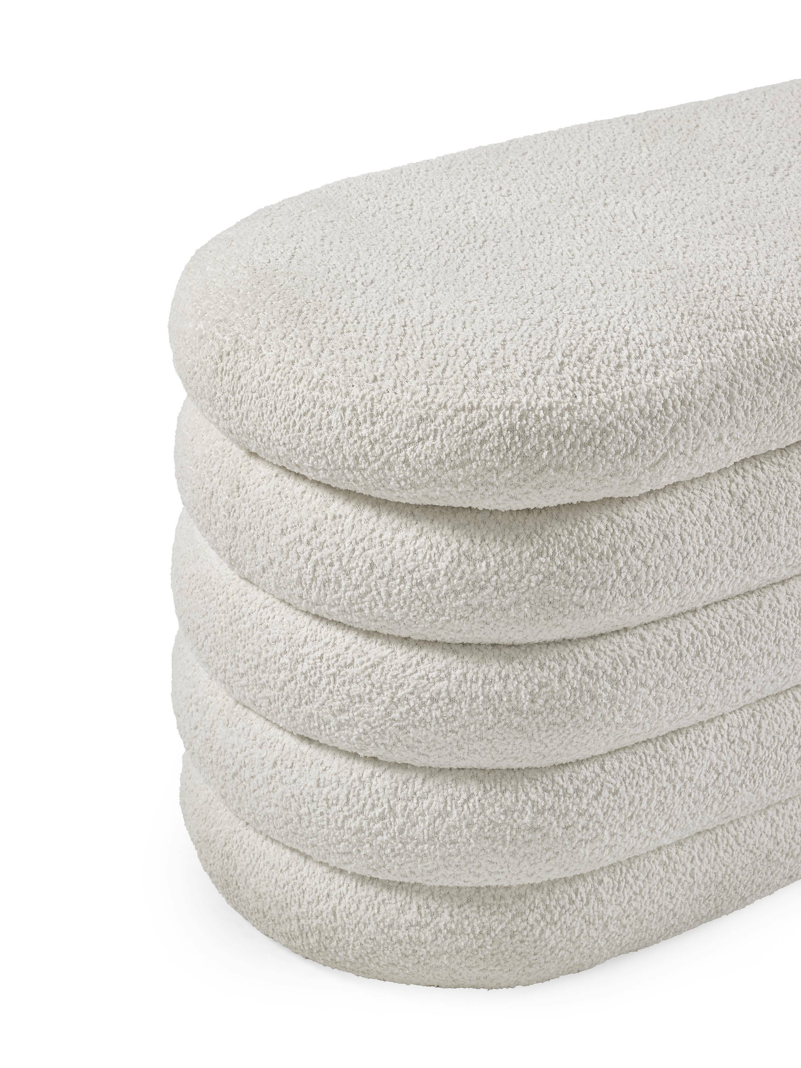 Alana Ivory Boucle Ottoman Storage Bench