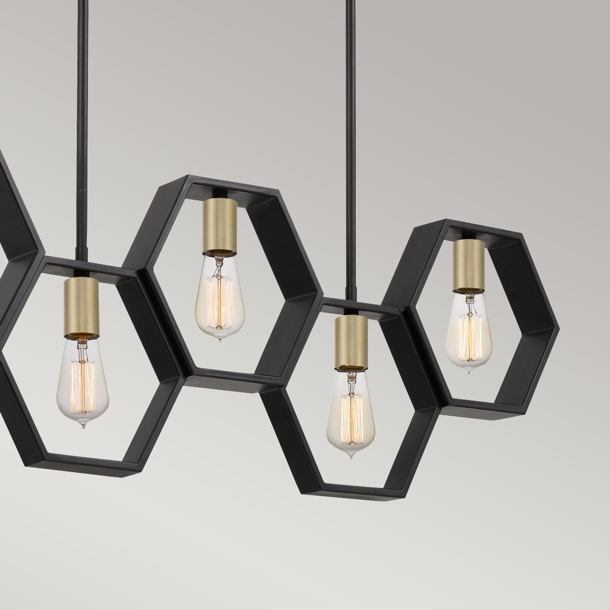 Menton 5 Light Linear Pendant Light - Black
