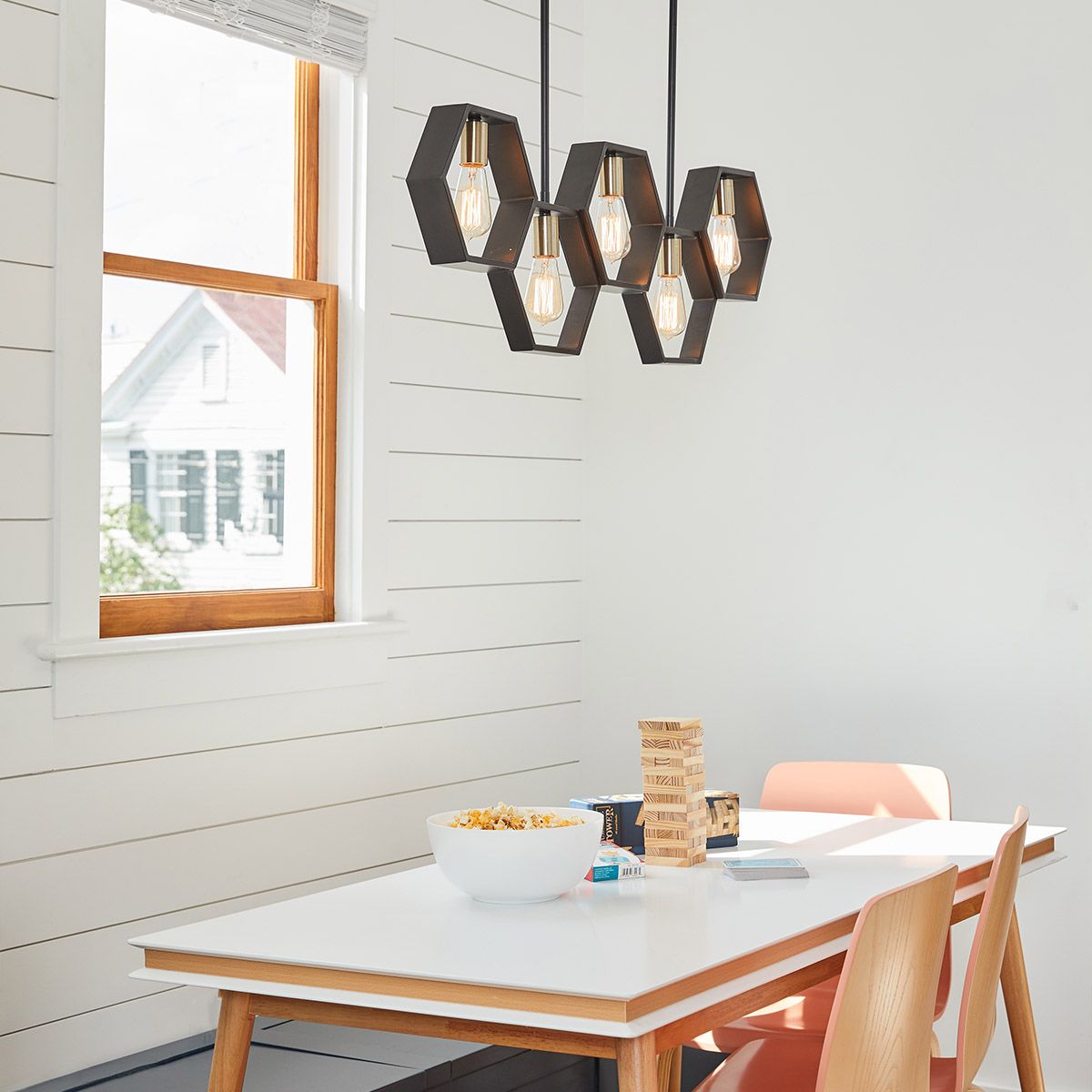 Menton 5 Light Linear Pendant Light - Black