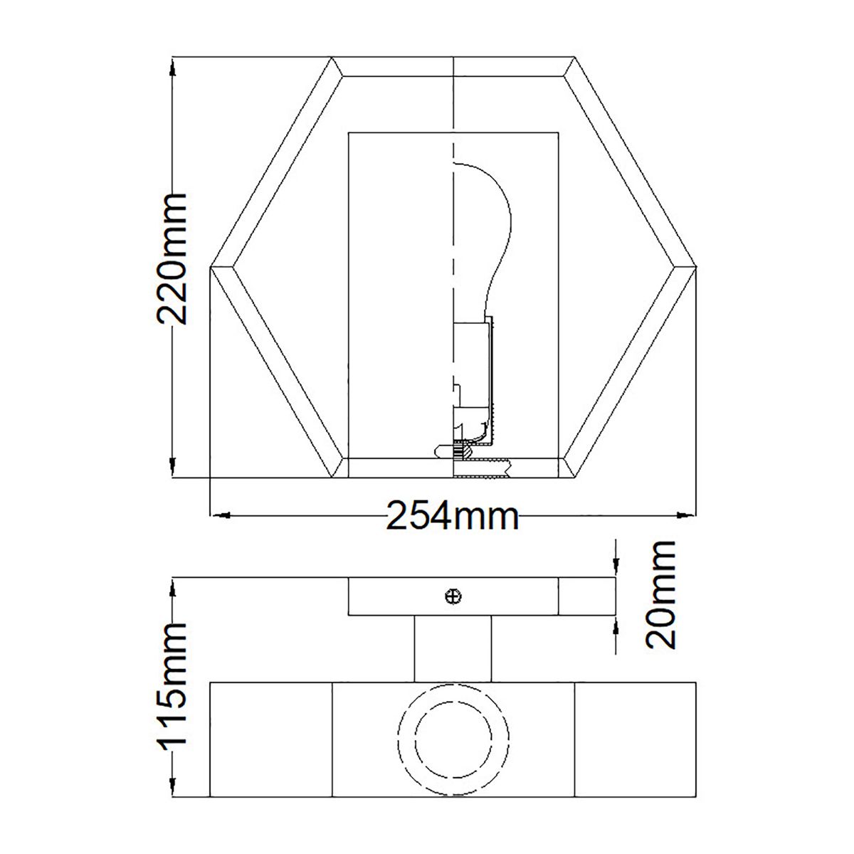 Menton Single Wall Light - Black