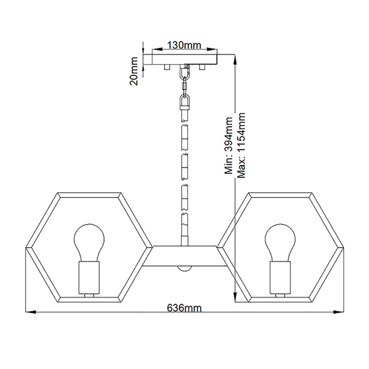 Menton 5 Light Chandelier - Black