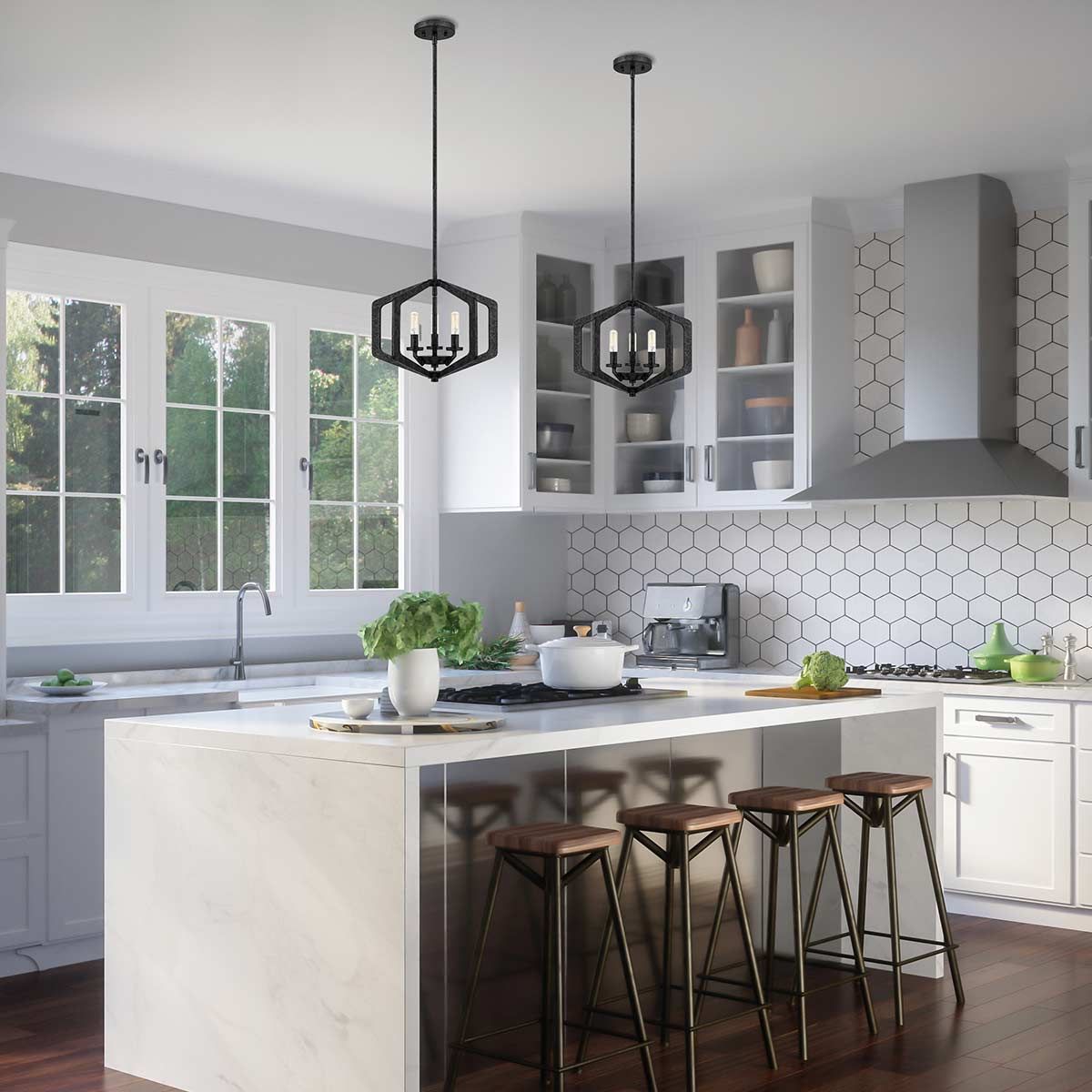 Toulouse Triple Pendant Light - Black