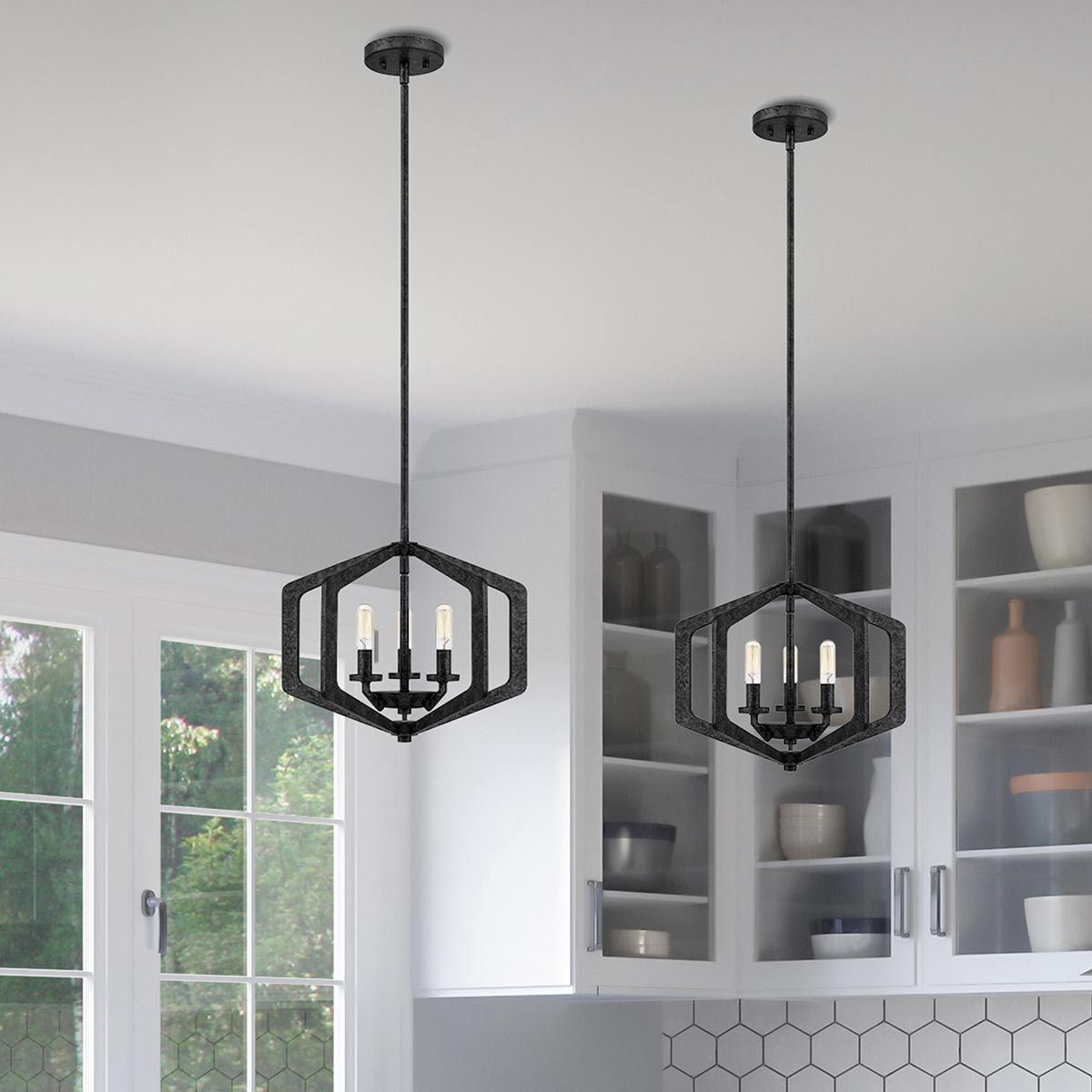 Toulouse Triple Pendant Light - Black