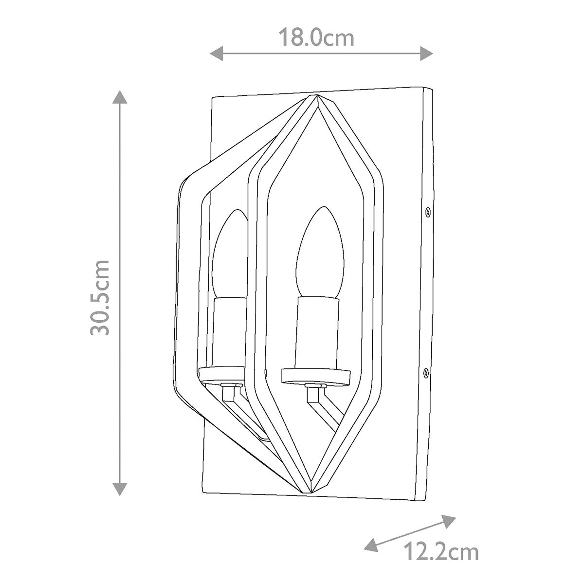 Toulouse Double Wall Light - Black