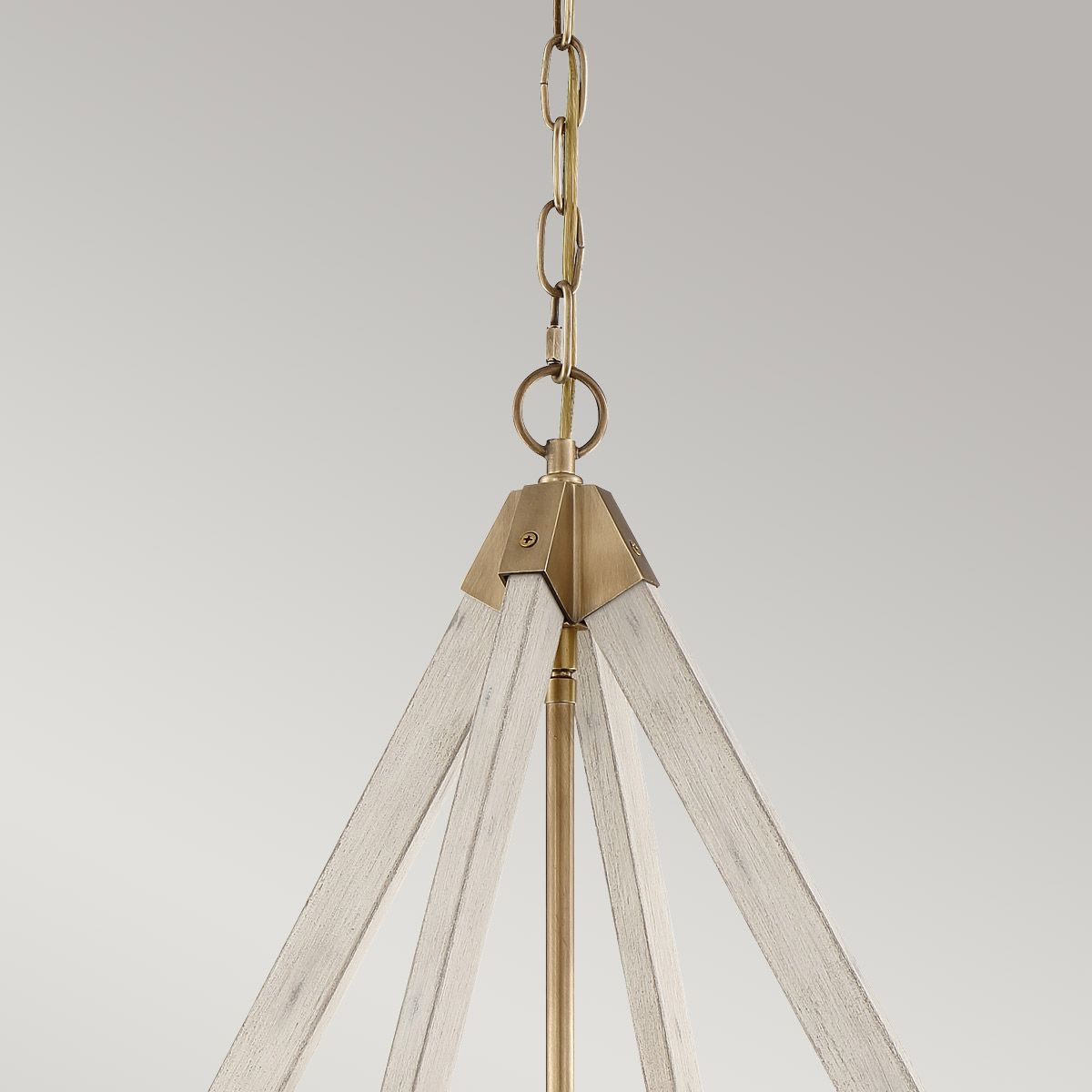 View Point Triple Chandelier - White & Brass