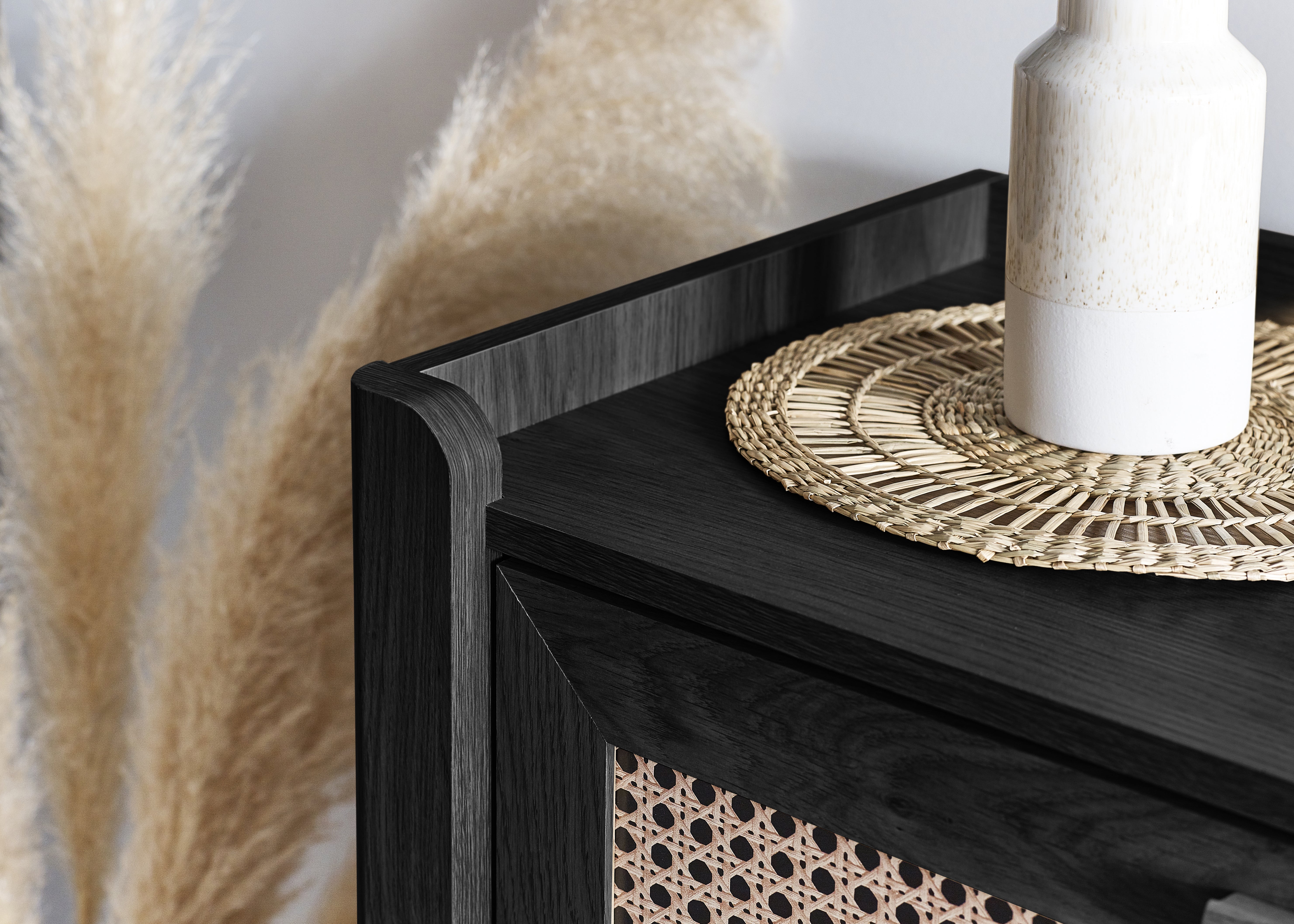Asbury Wood Chest of Drawers | 3 Drawers - Black Ash