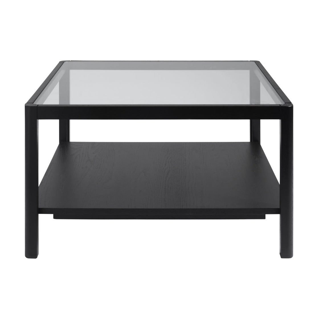 Ray Black Wood & Glass Square Coffee Table