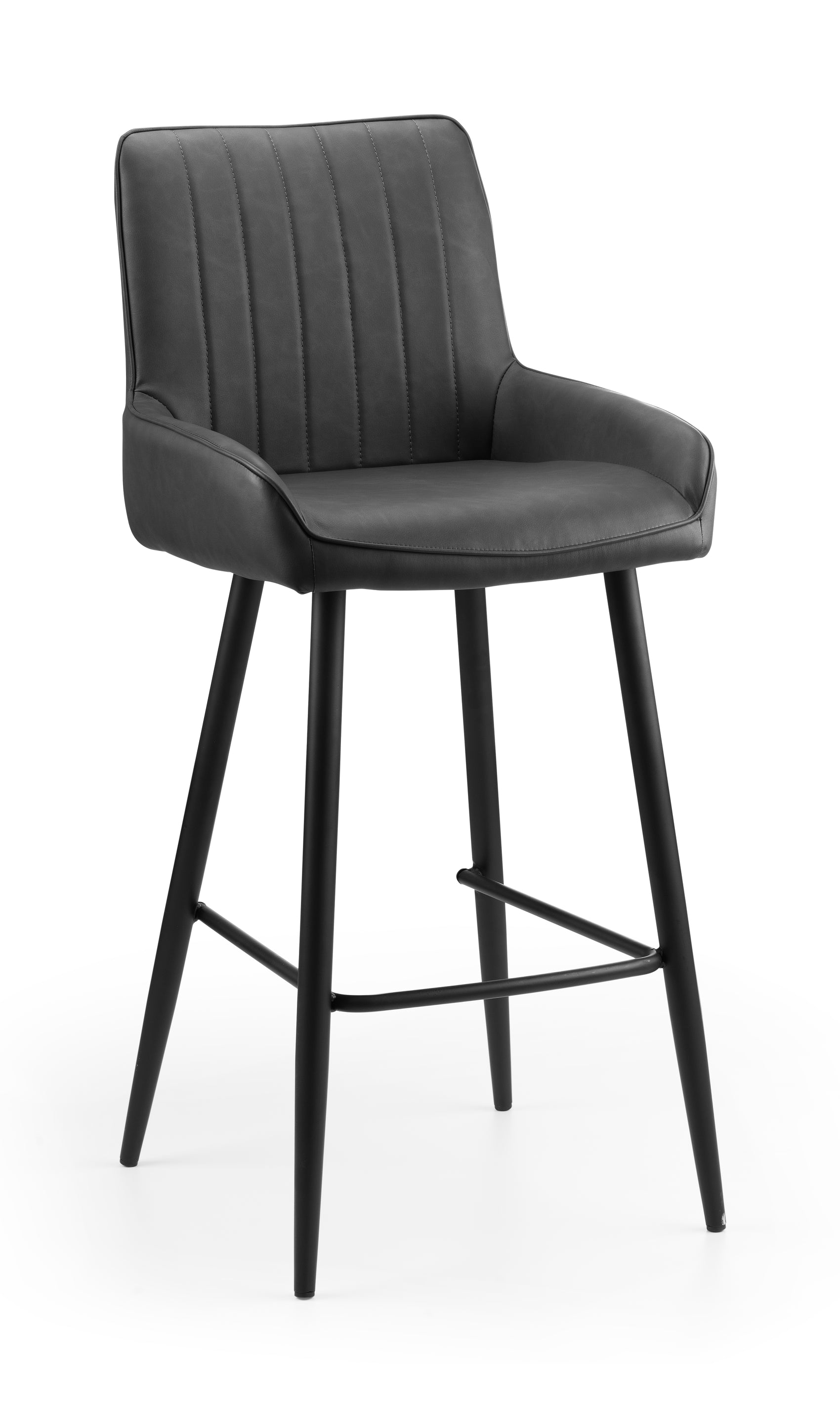 Madison Black Leather Bar Stool