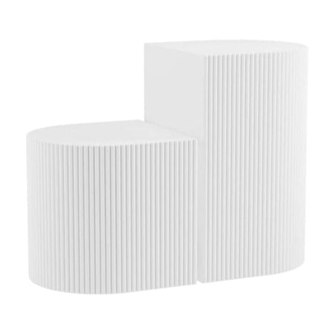 Set of 2 Reed White Reeded Side Tables