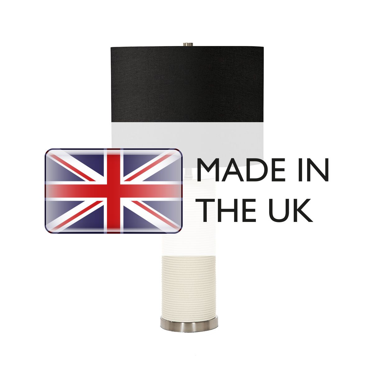 Ripple Table Lamp - White with Black Shade