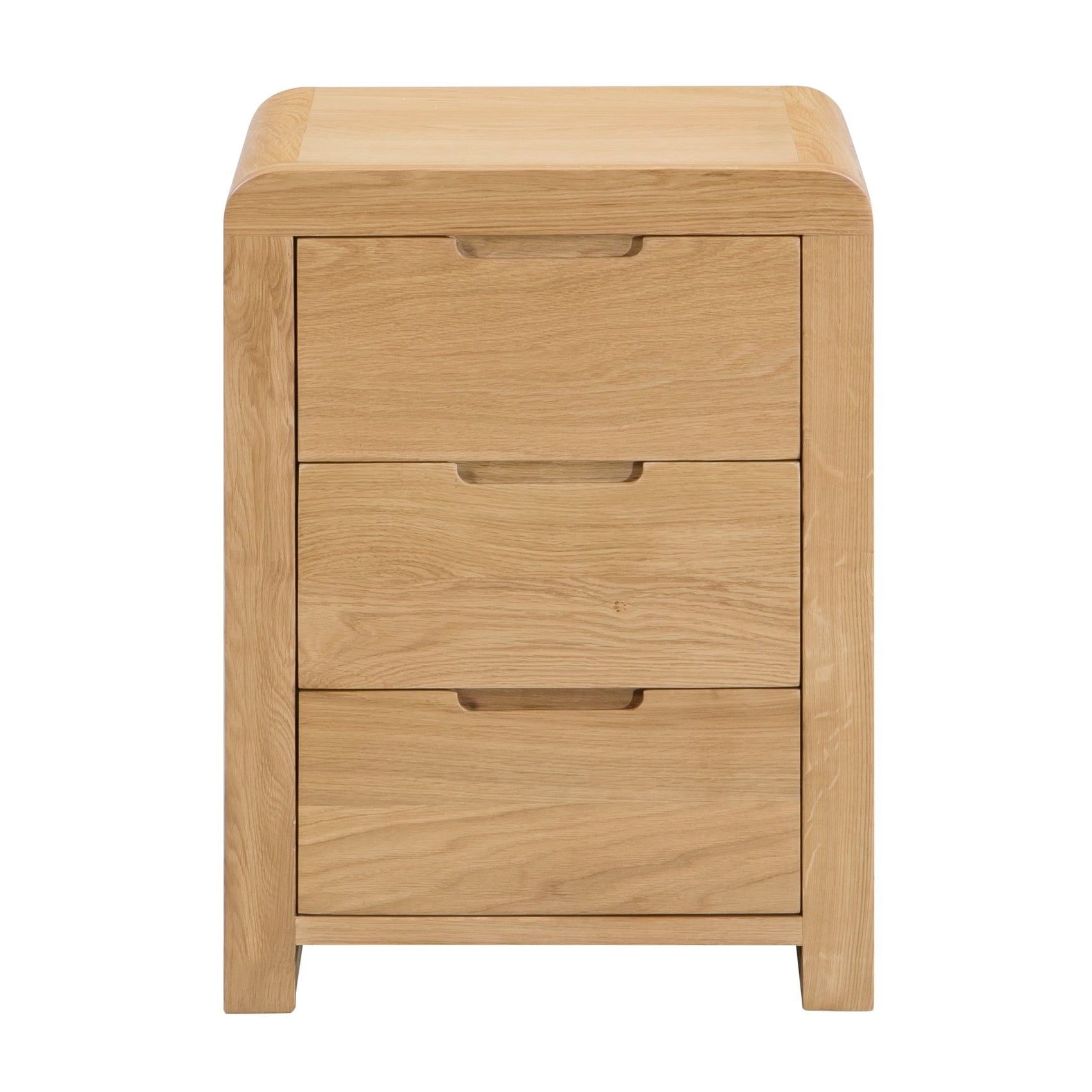 Curve Natural Oak Wood Bedside Table