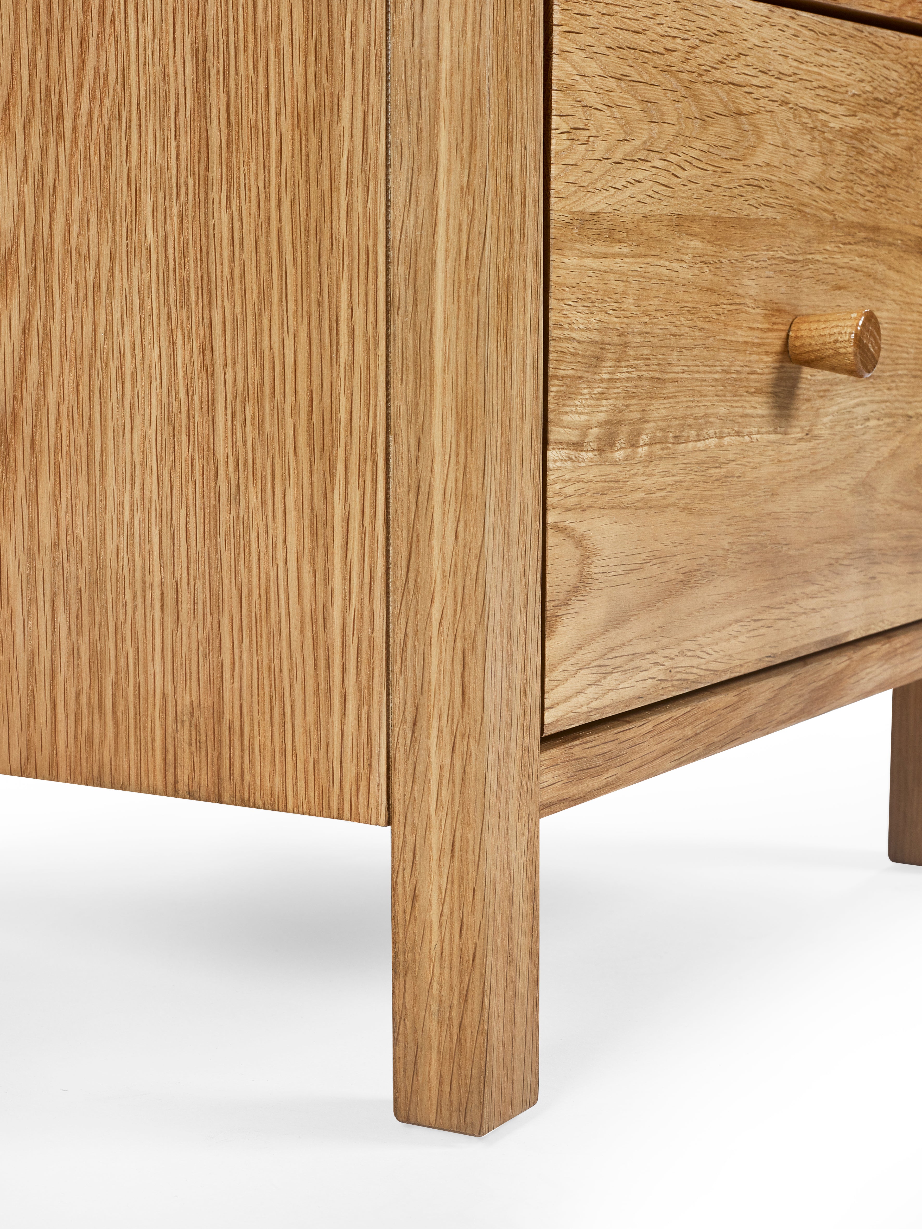 Osborne Solid Oak Wood Bedside Table | 2 Drawers