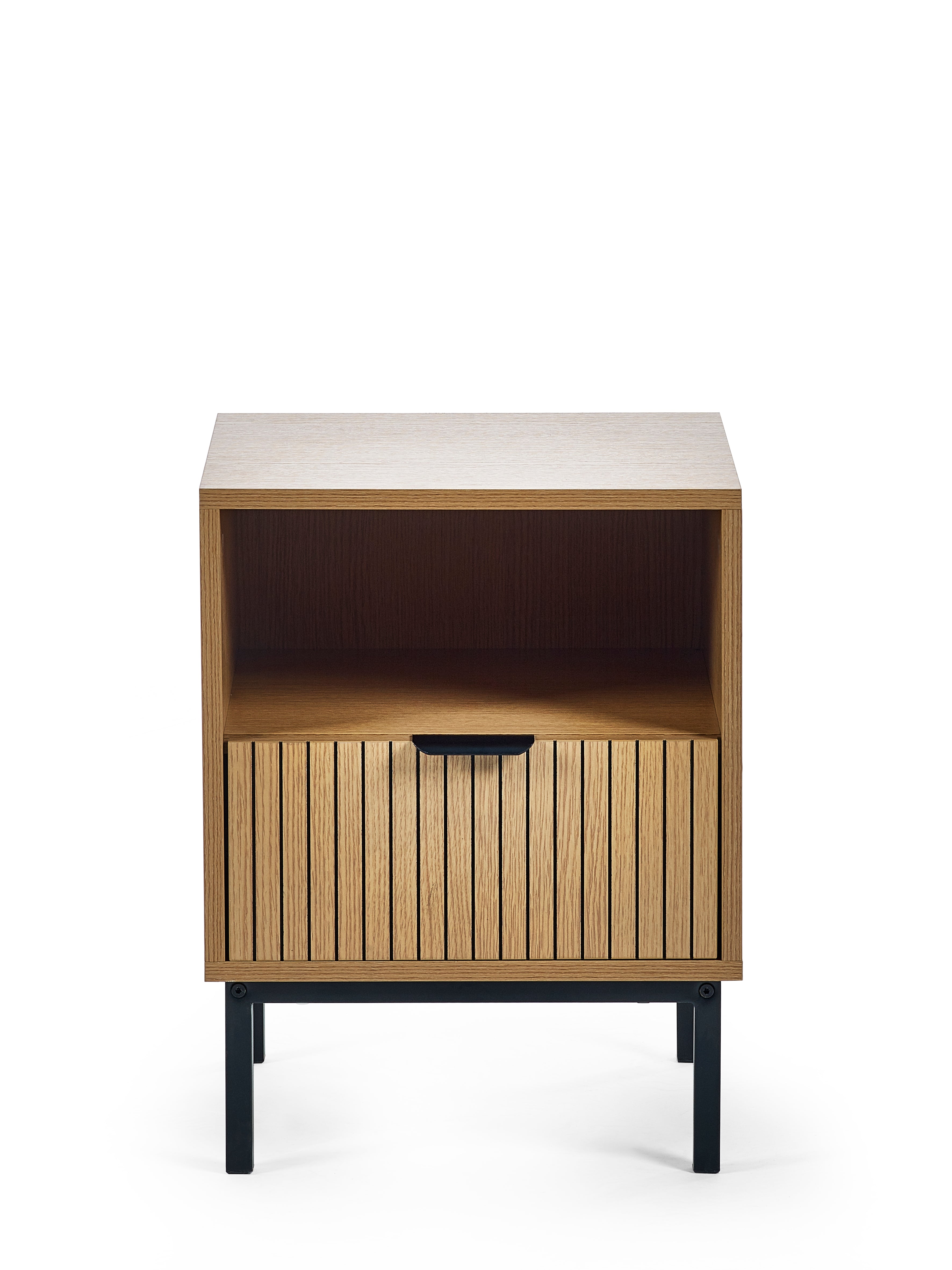Arya Slatted Oak Wood Side Table