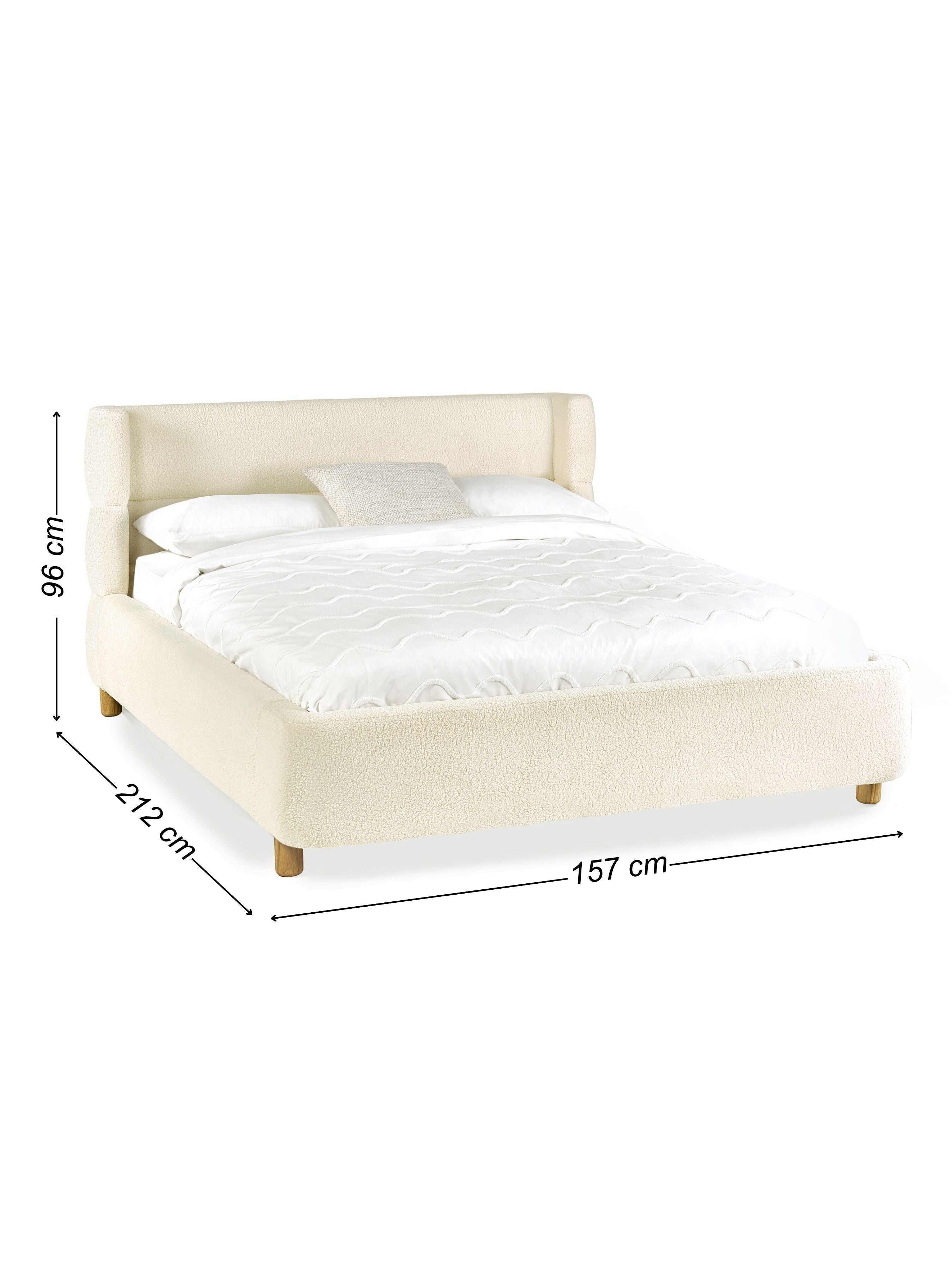Noah Cream Boucle Curved Double Bed