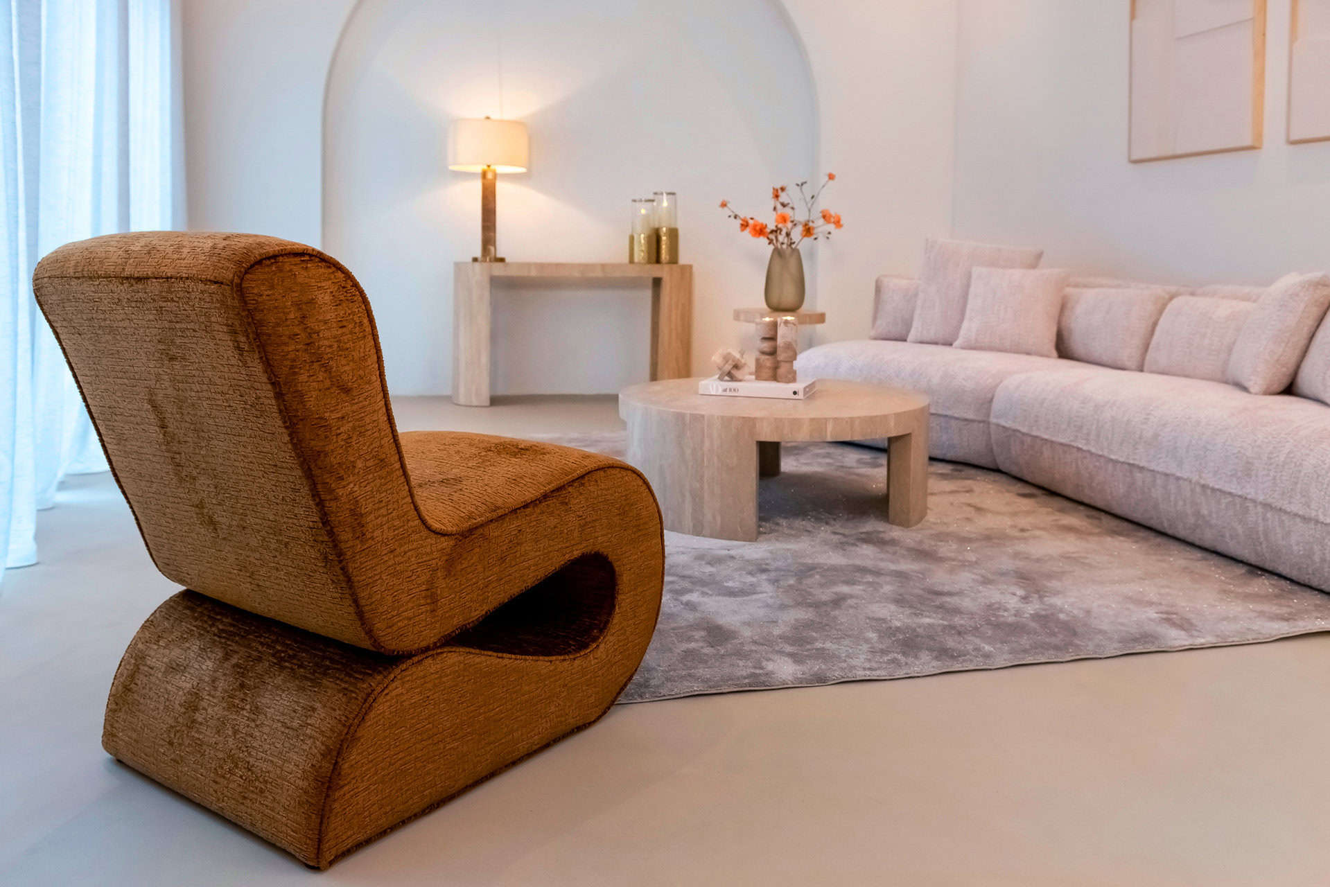 Console Biltmore italian travertine (Beige)