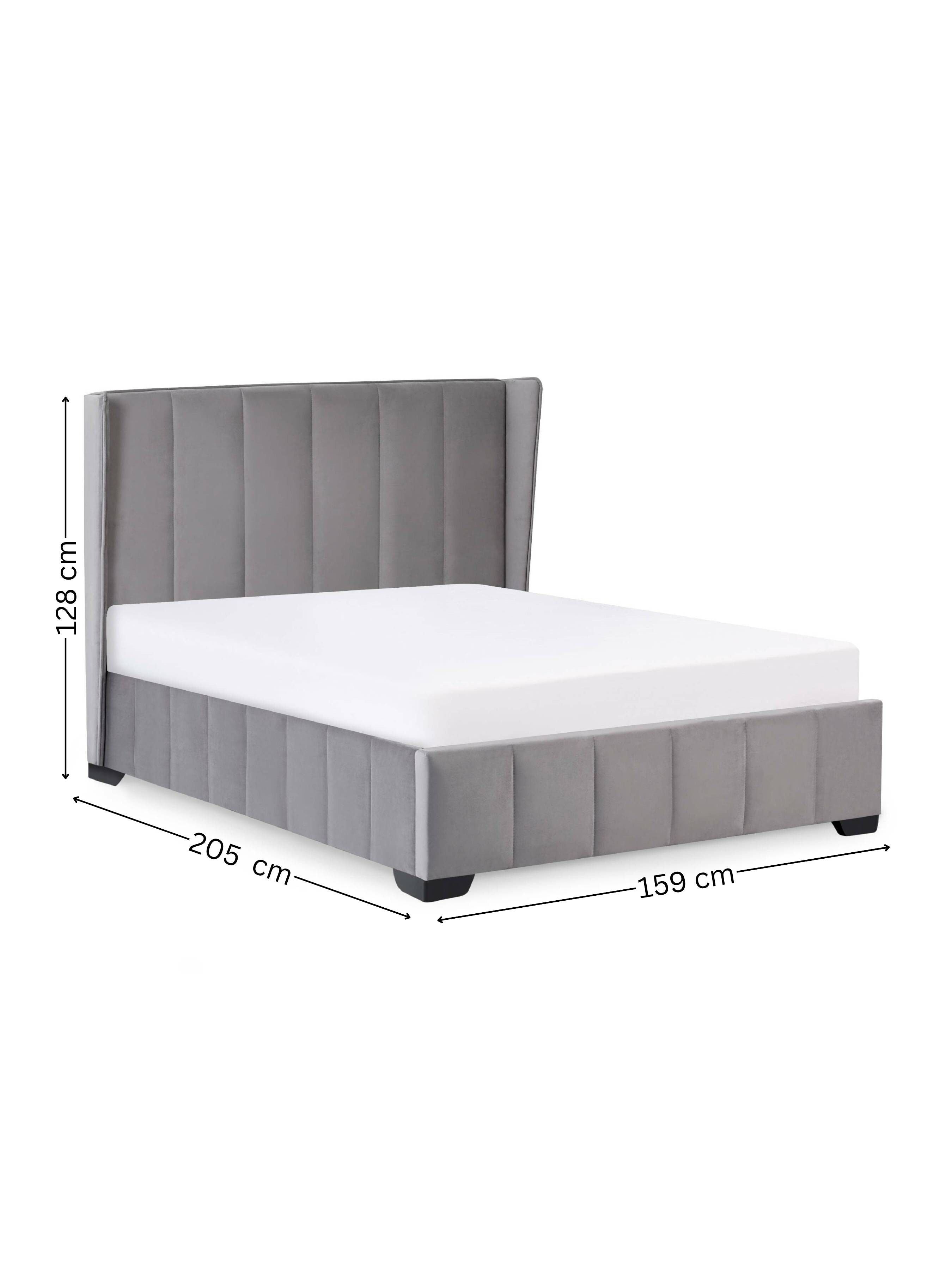 Orwell Grey Velvet Double Bed