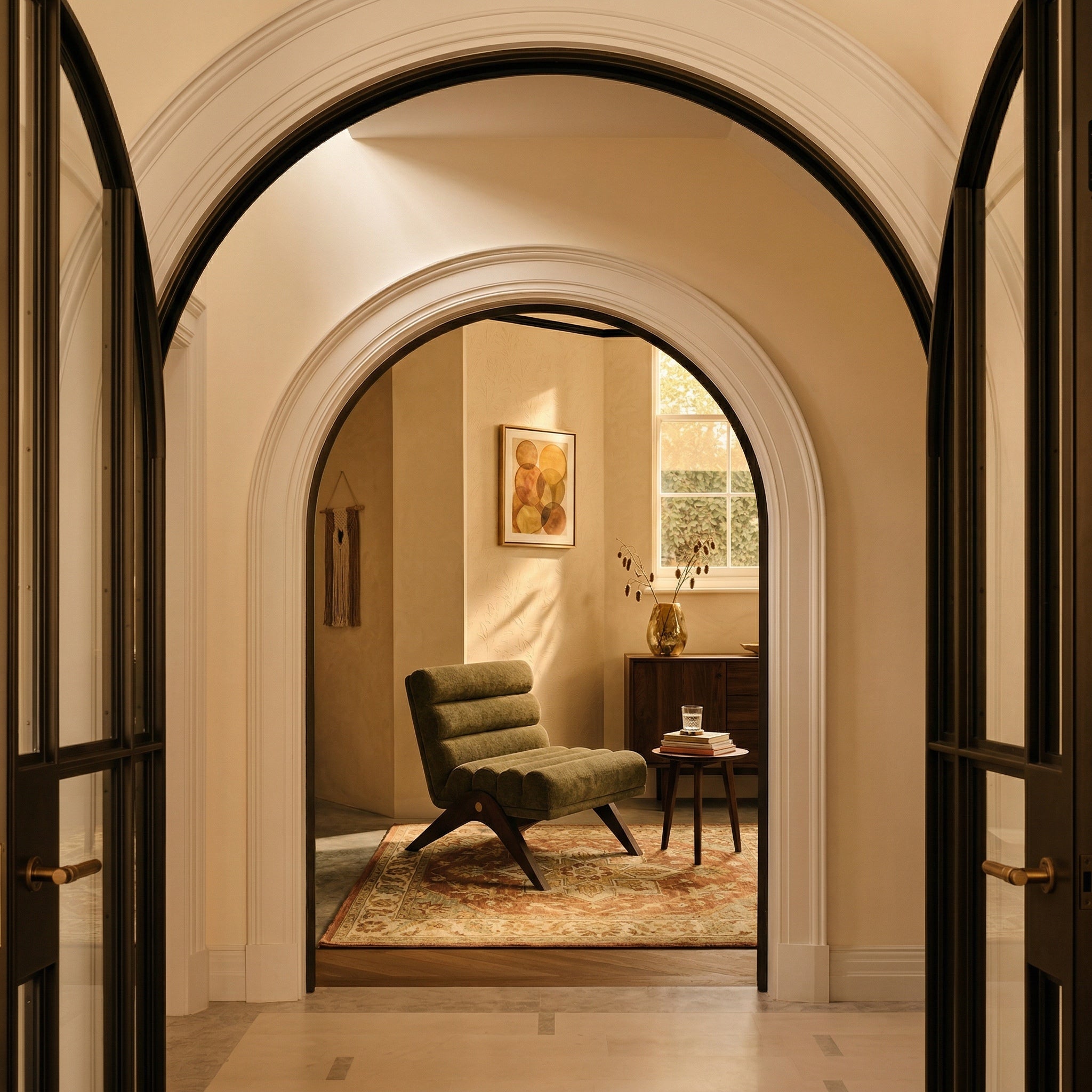 Charles Armchair - Kenia Moss & Mid Brown
