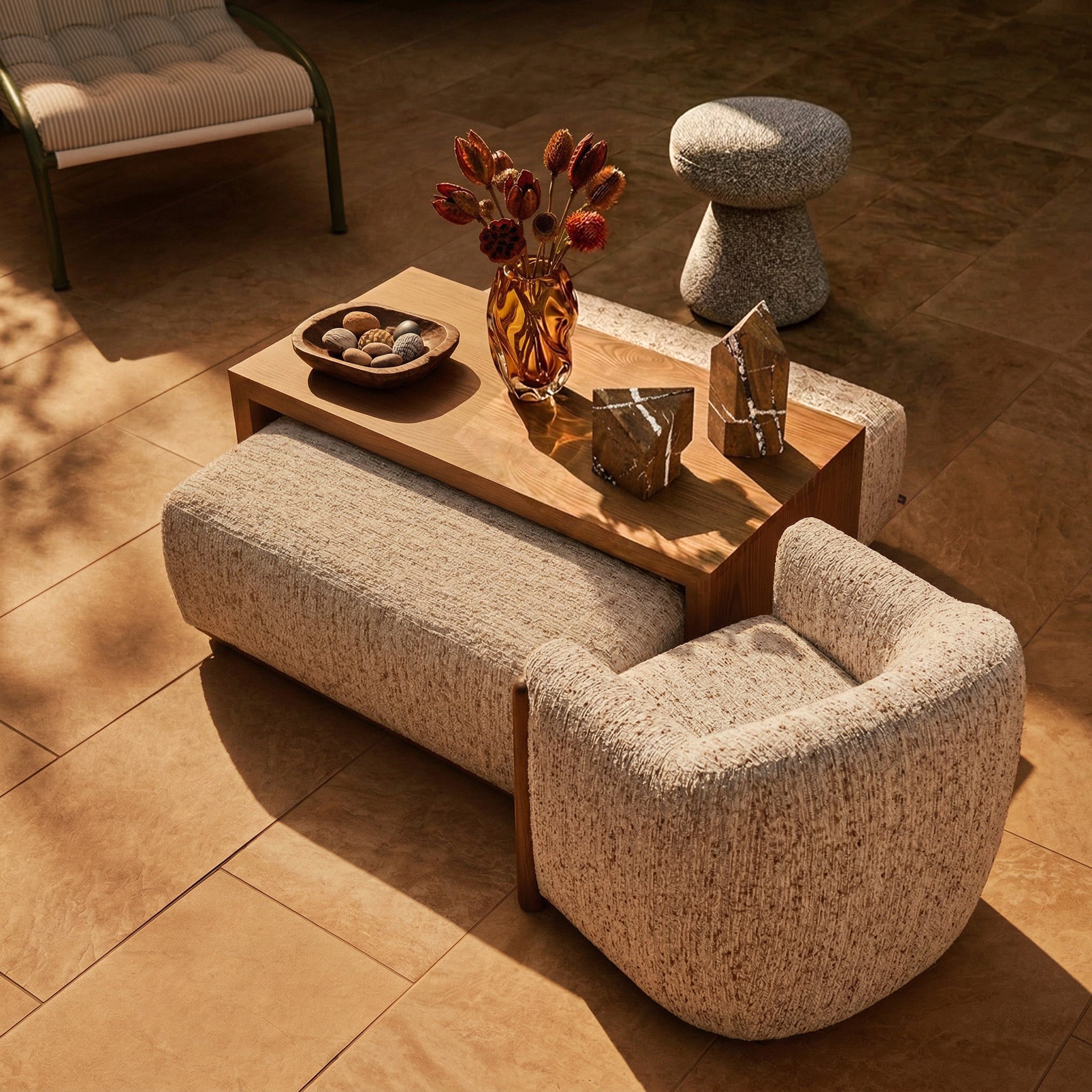 William Ottoman/Coffee Table - Norfolk Wheat/Mid Brown
