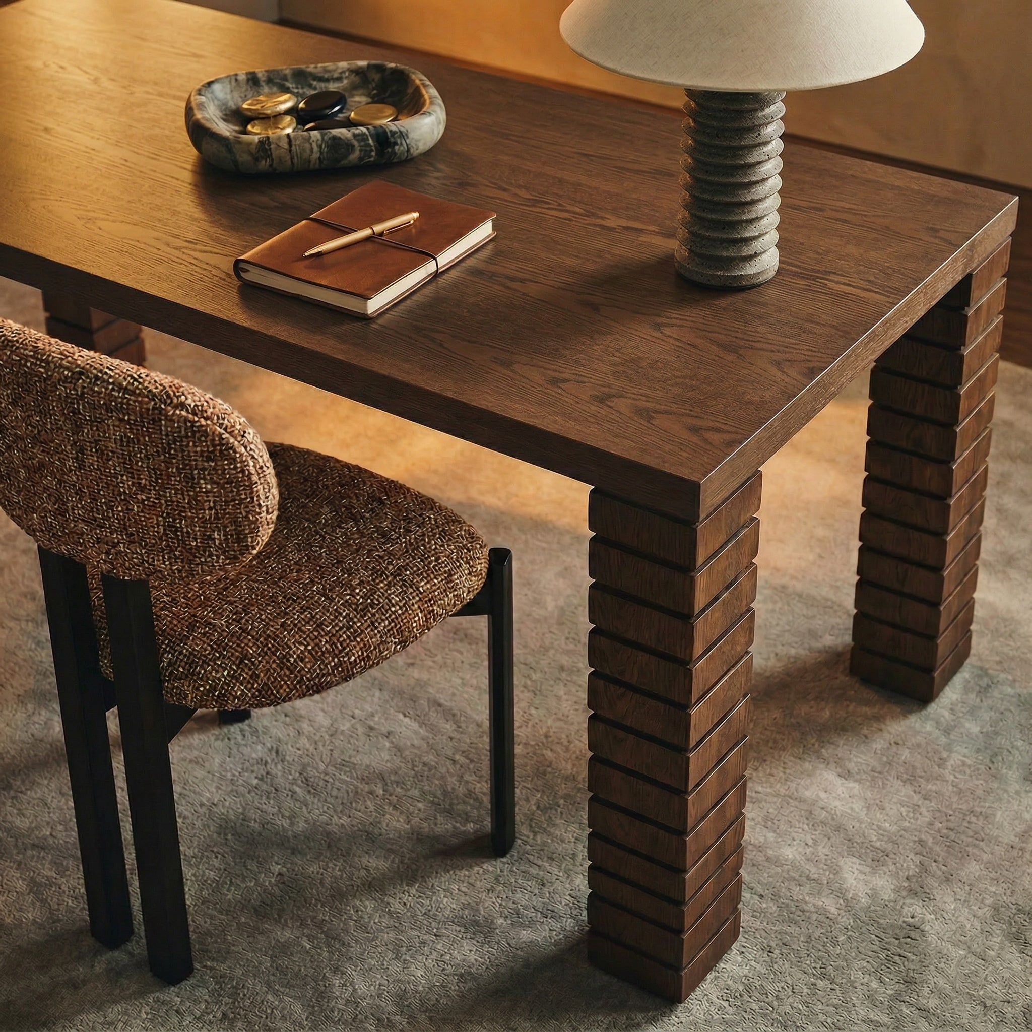 Lithos Dining Chair - Dexter Sparkle Rust Set of 2