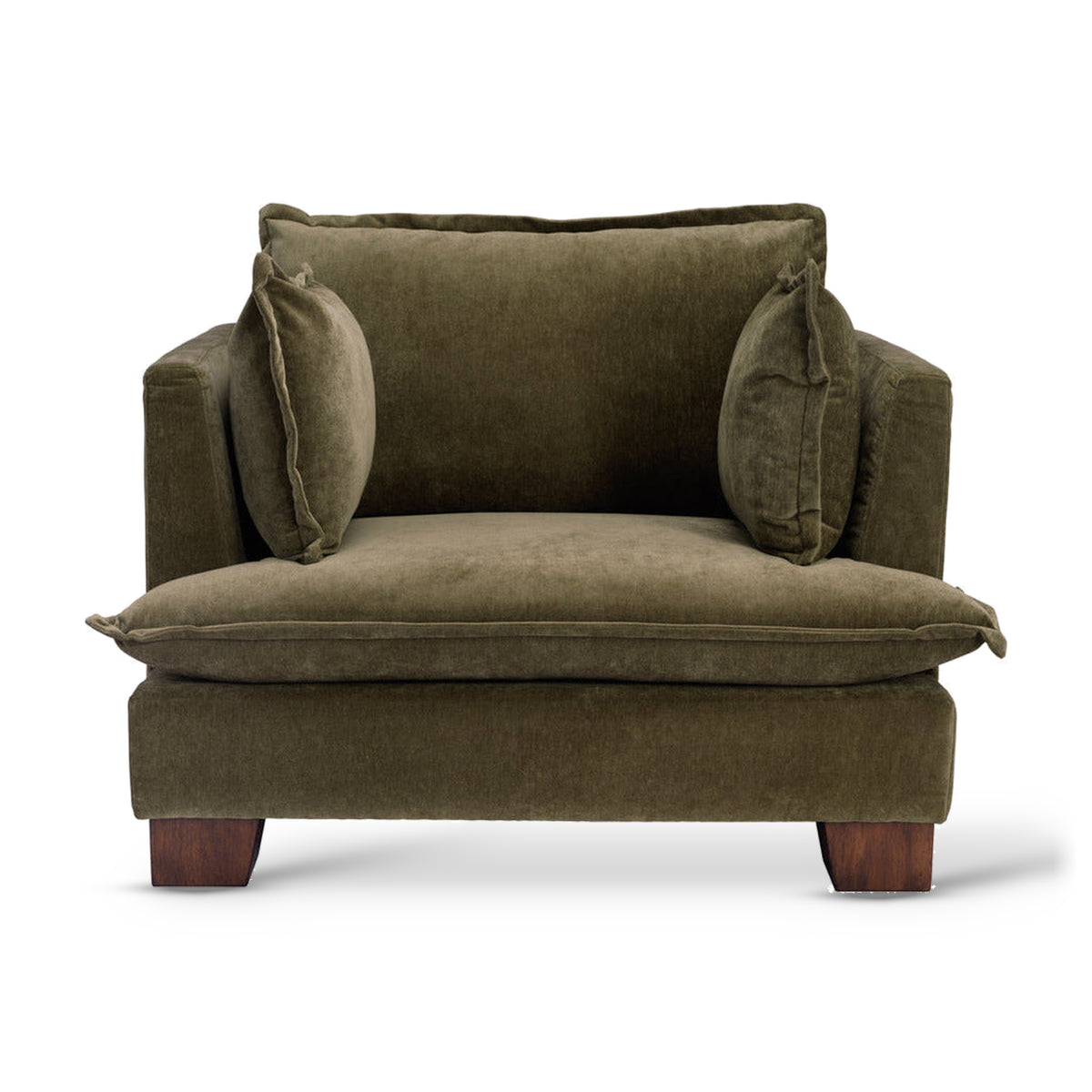 Suffolk Olive Green Chenille Armchair