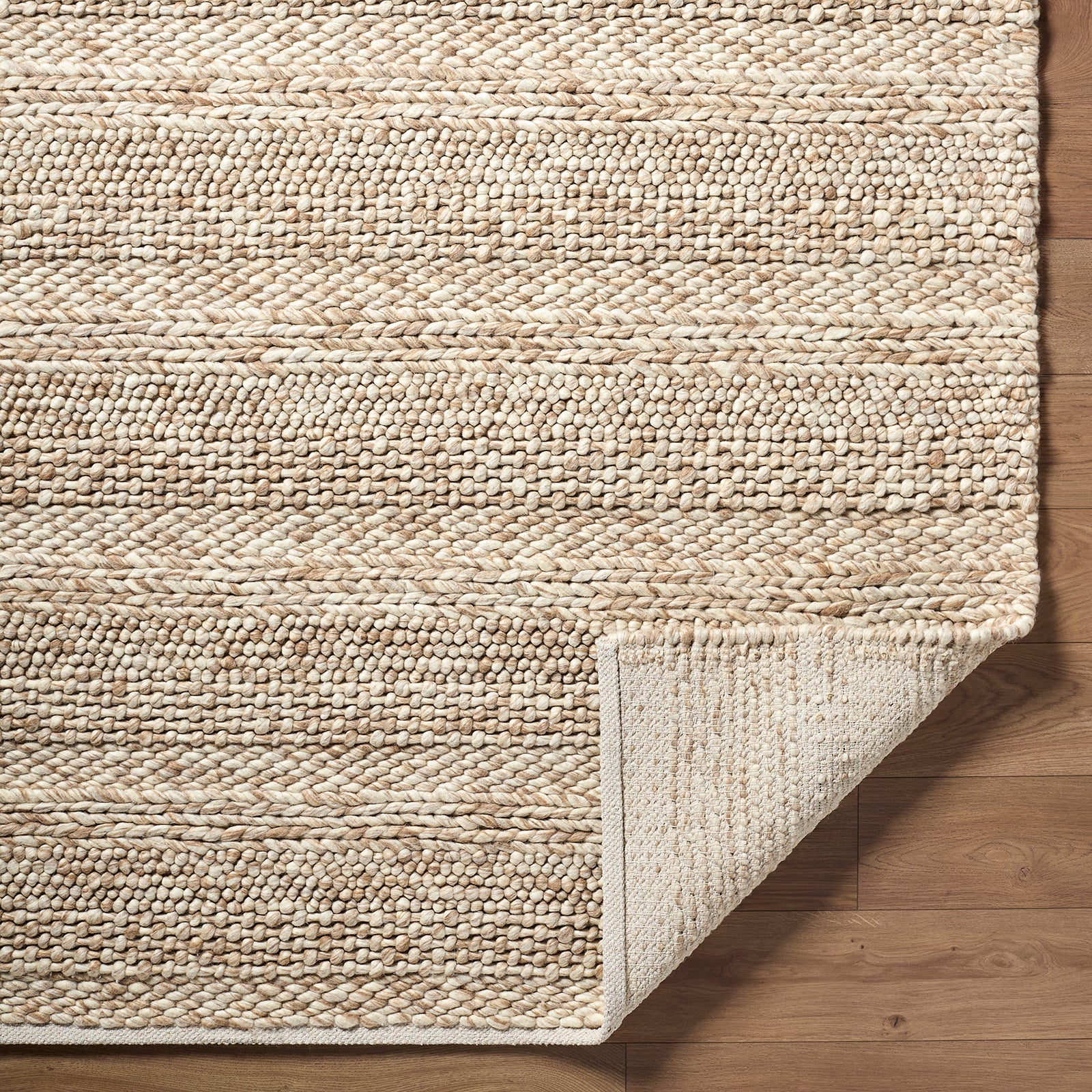 Tahoe II Global Wool Tan & Light Beige Rug 152x244cm - folded detail
