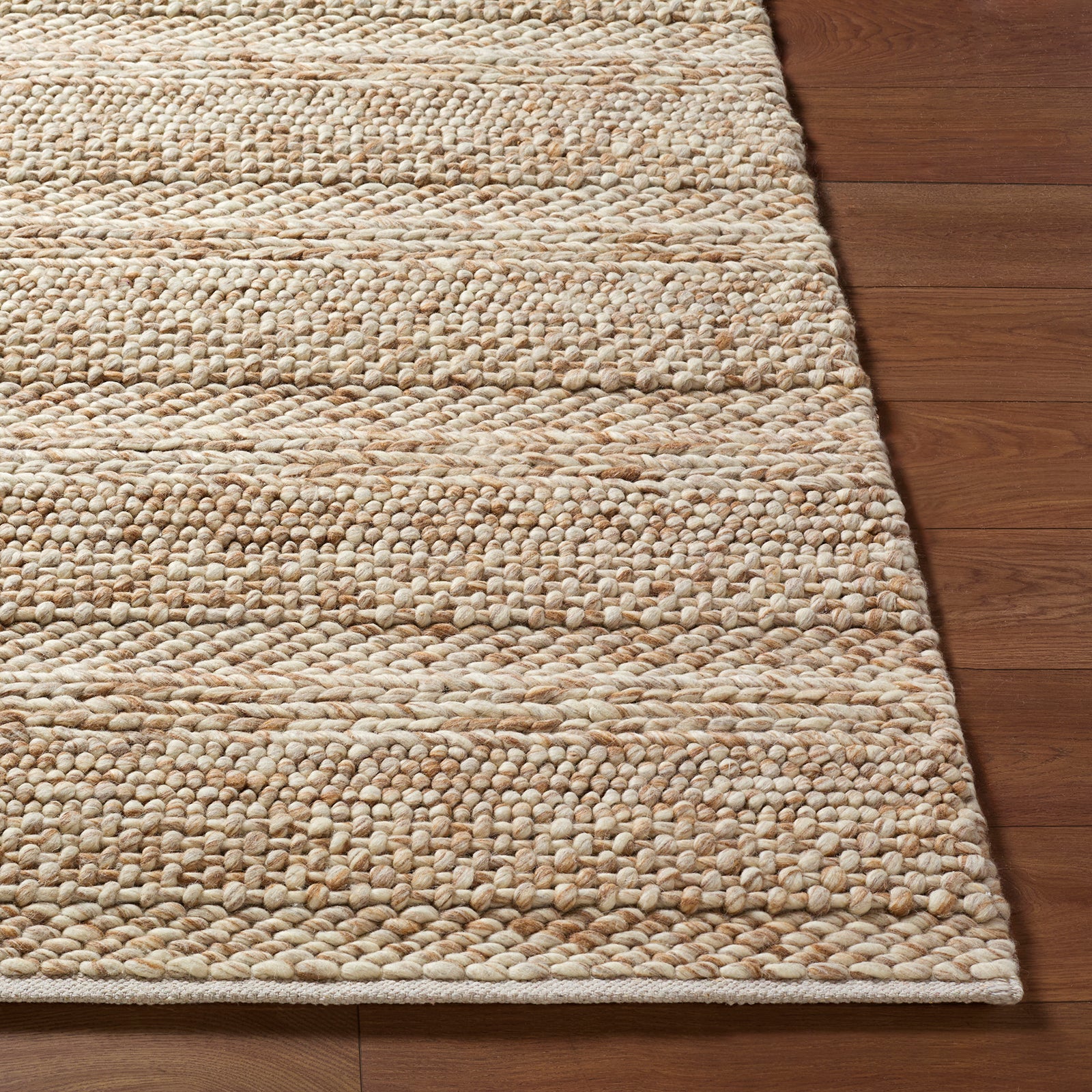 Tahoe II Global Wool Tan & Light Beige Rug 152x244cm - reverse roll detail