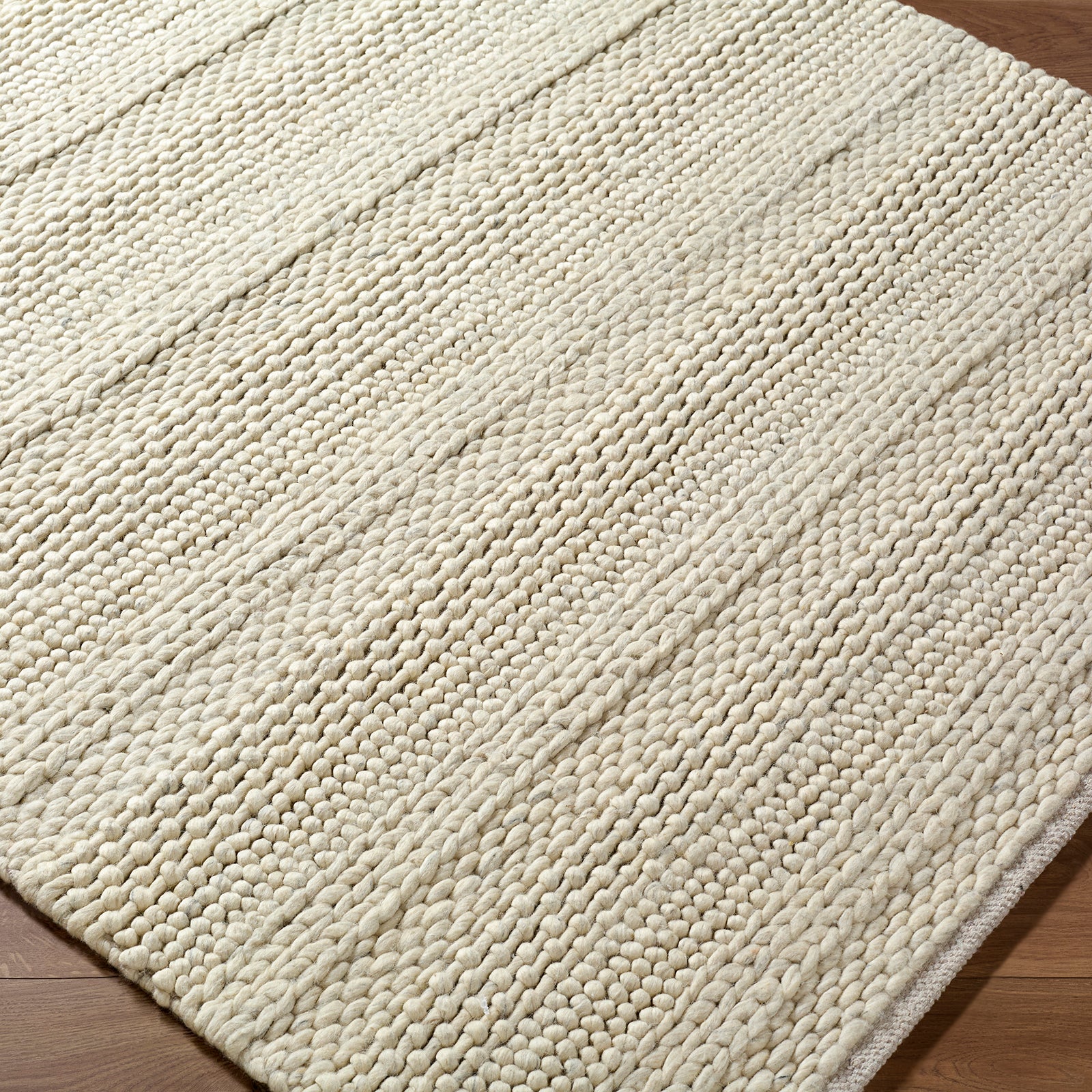 Tahoe II Global Wool Ivory & Sand Rug 183x274cm - corner detail