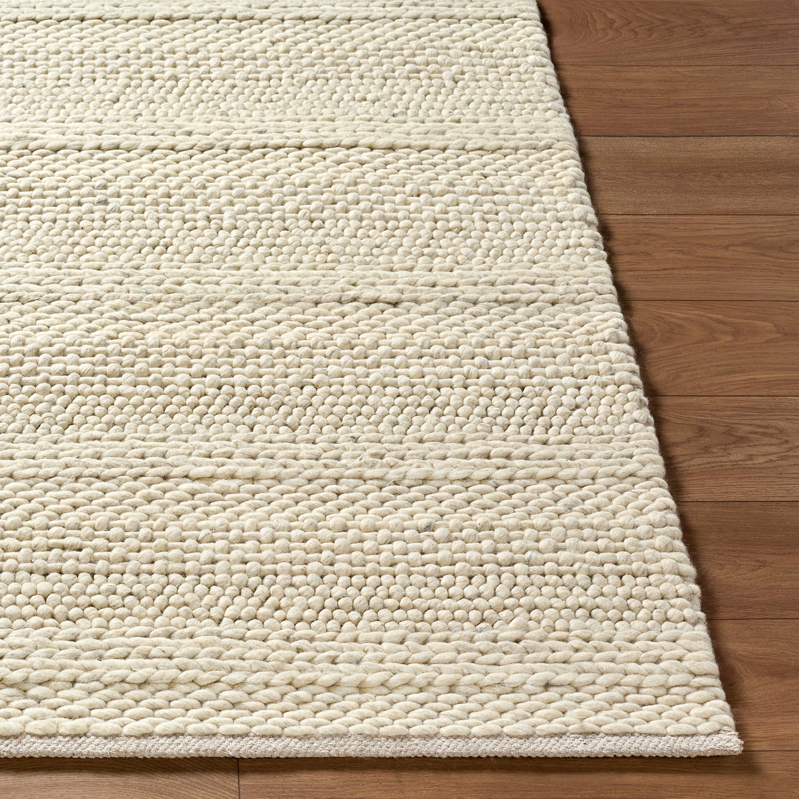 Tahoe II Global Wool Ivory & Sand Rug 183x274cm - reverse roll detail