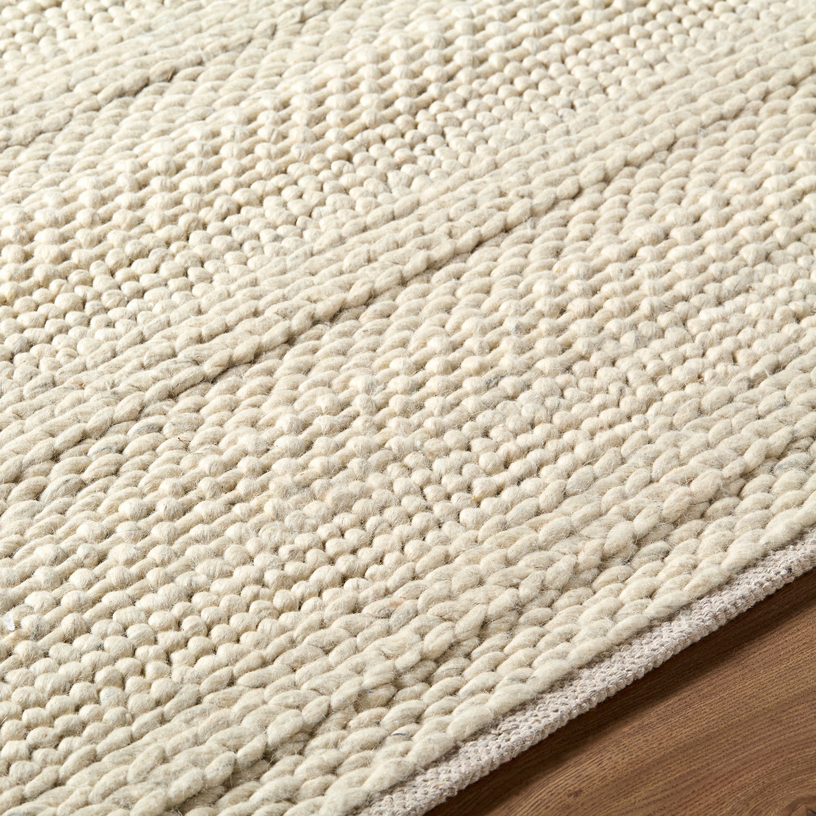 Tahoe II Global Wool Ivory & Sand Rug 183x274cm - texture detail