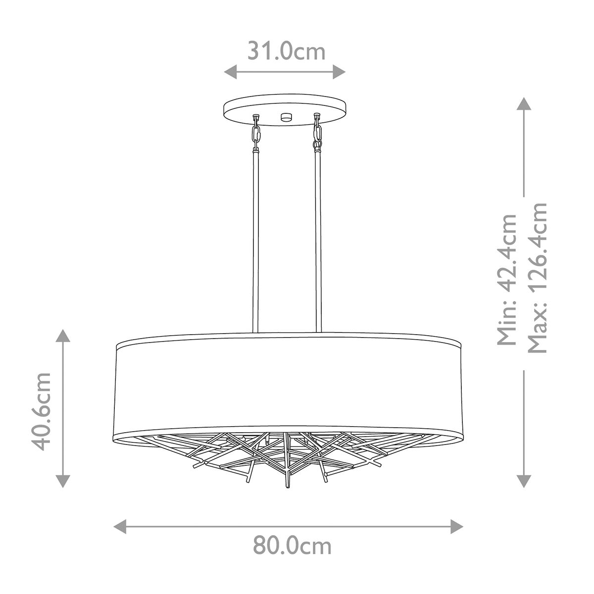 Tagum 5 Light Island Pendant Light - Bronze