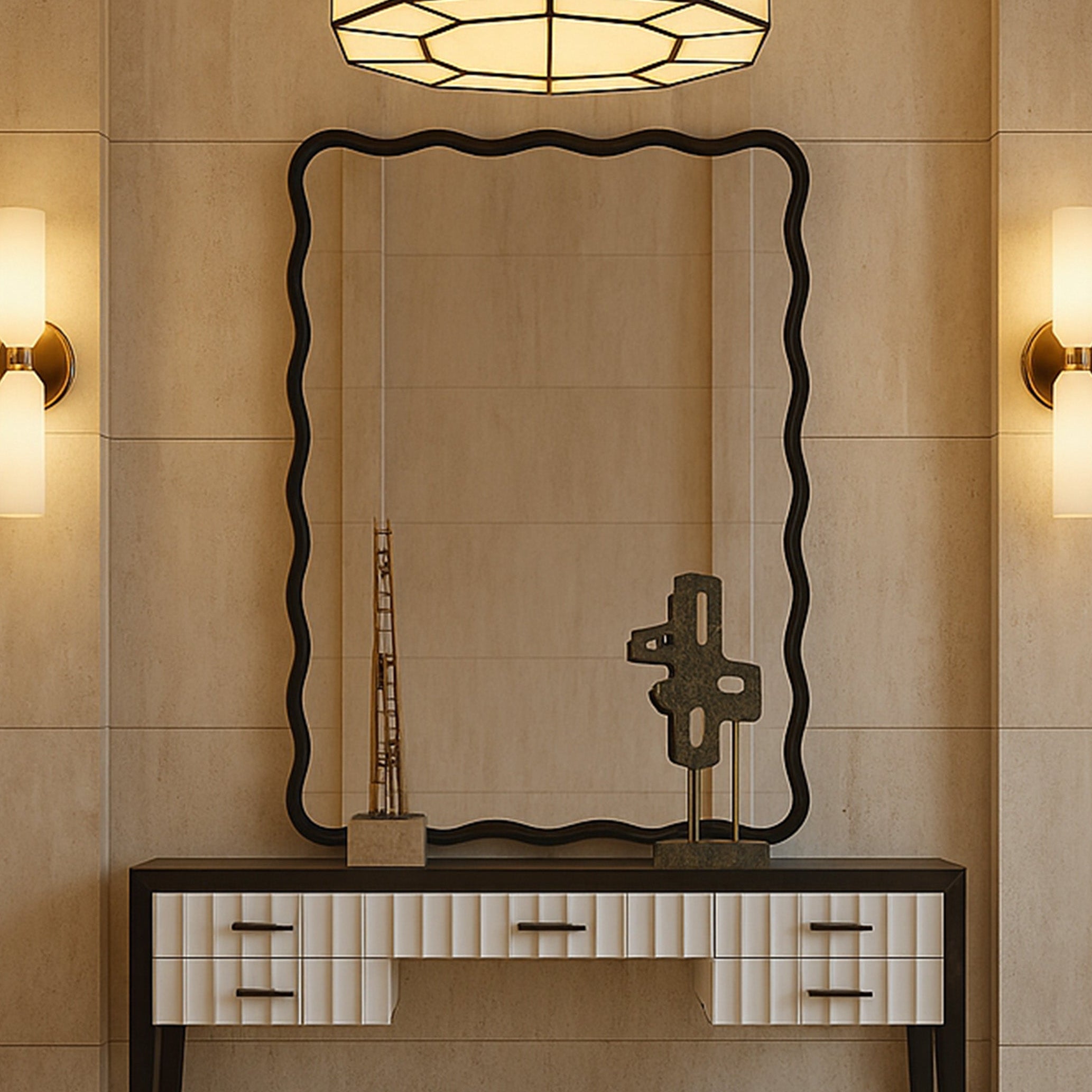 Talia Mirror - Black Wood