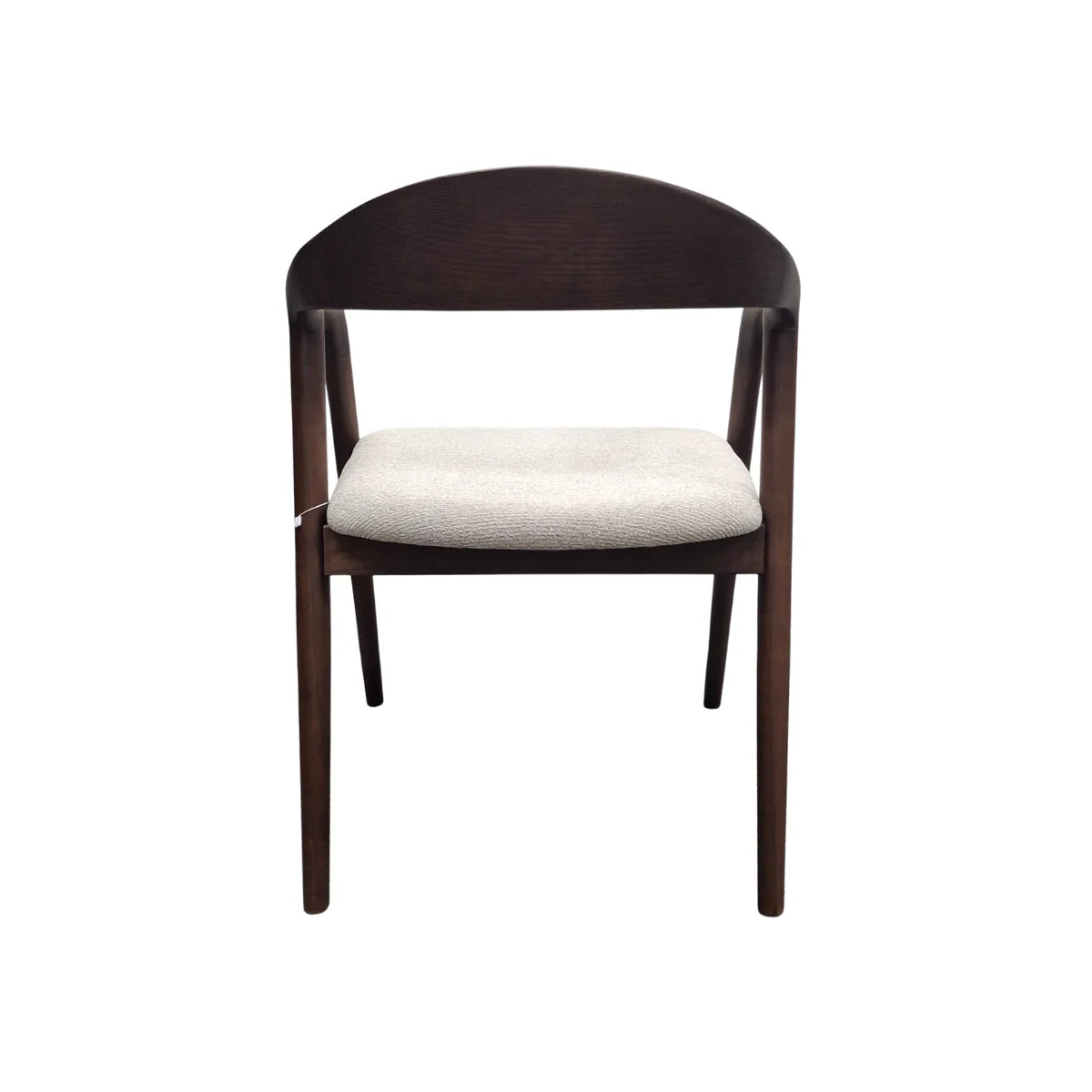 Set of 2 Barton Walnut Brown Wood Dining Chairs - Oatmeal Boucle