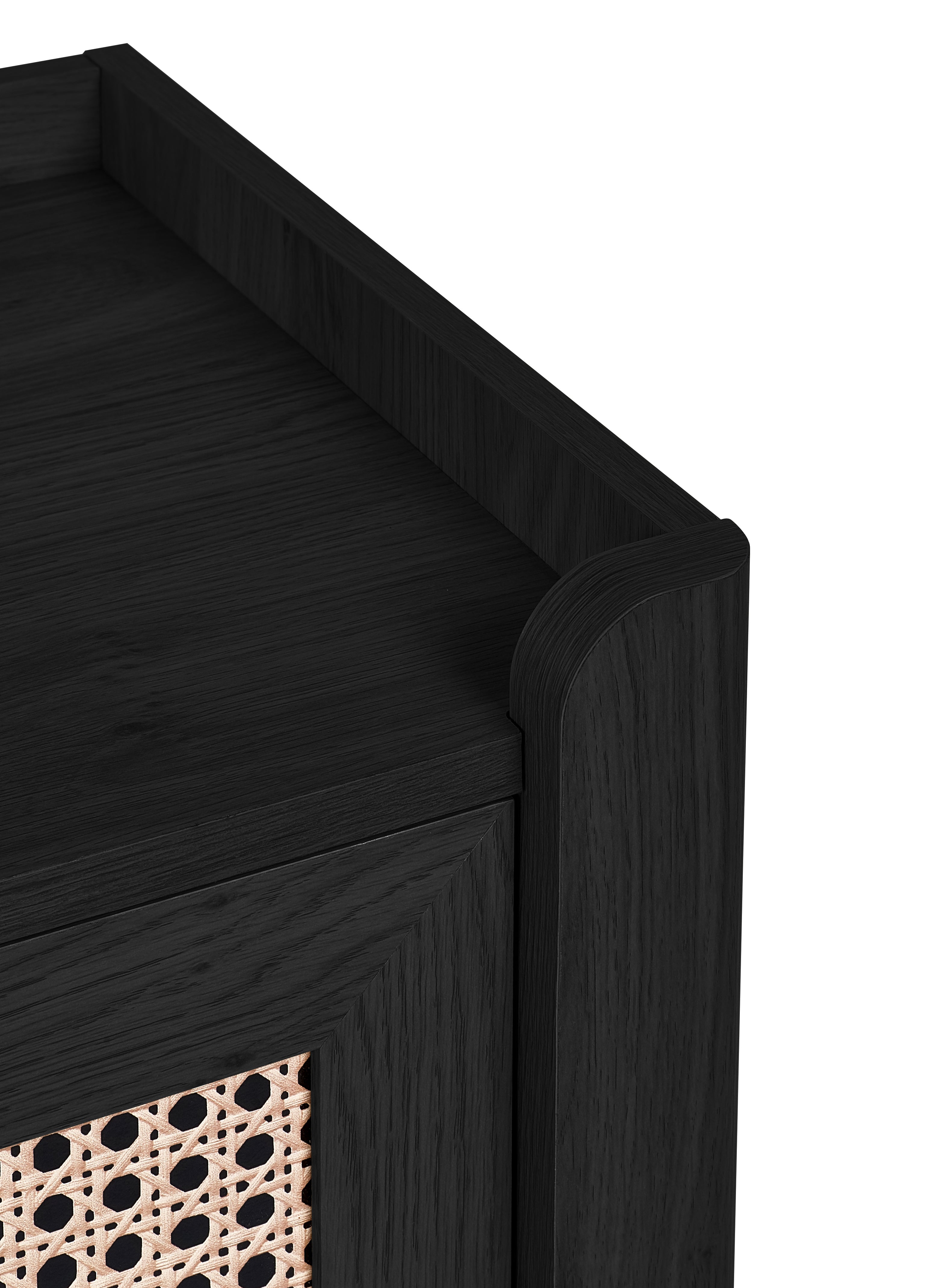Asbury Wood Chest of Drawers | 3 Drawers - Black Ash