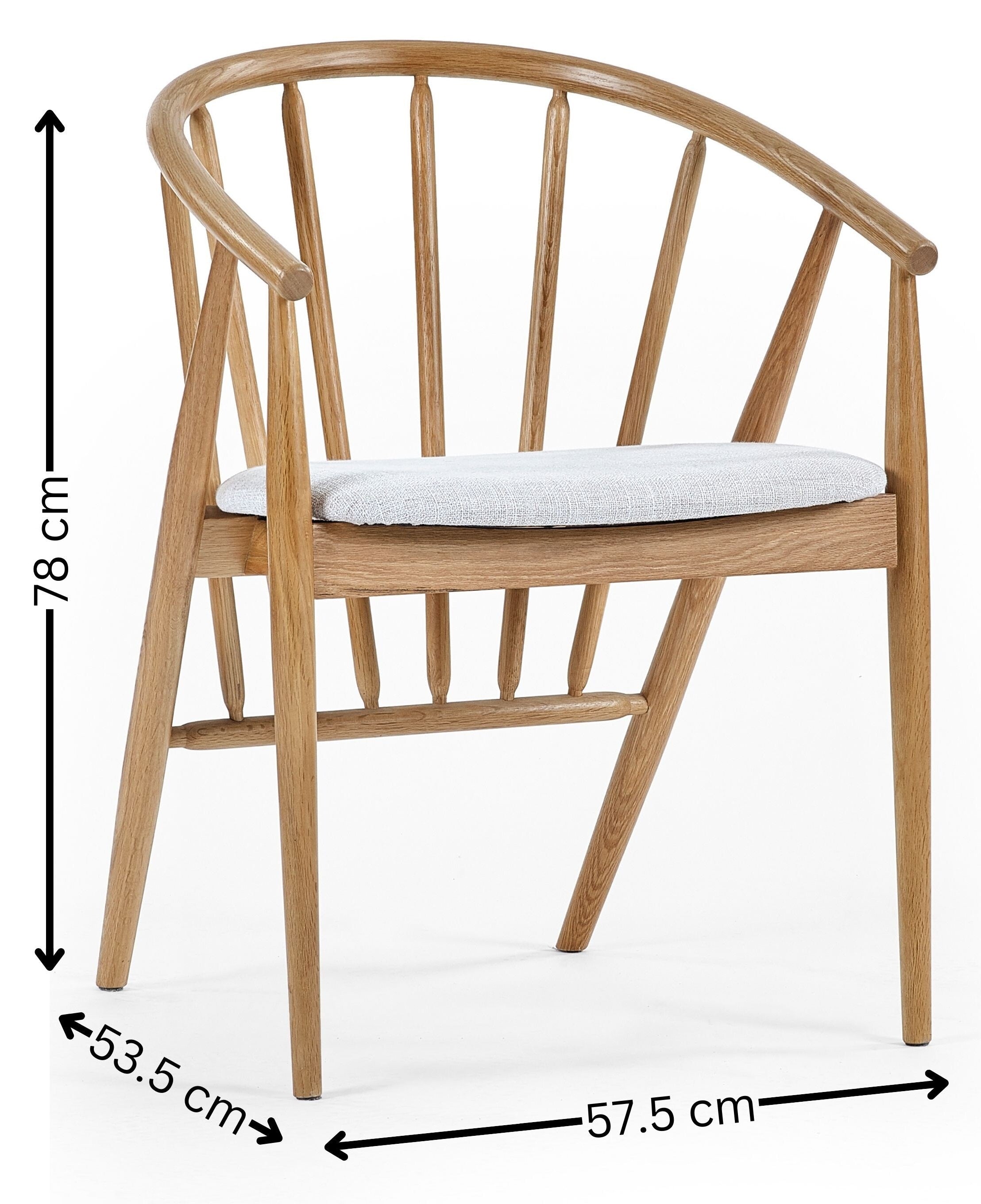 Percey Curve Back Oak Wood Dining Chair