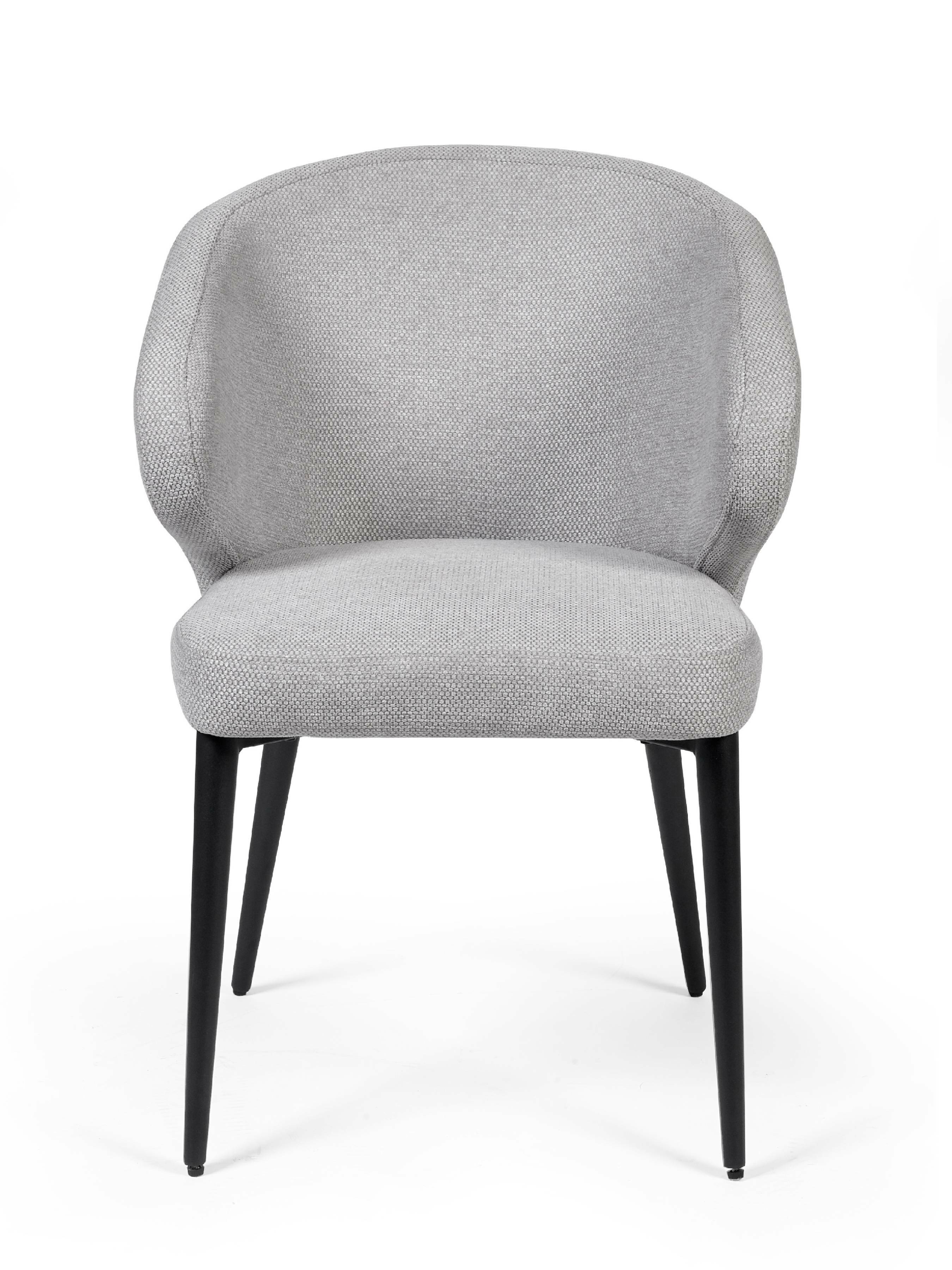 Set of 2 Anders Light Grey Curved Dining Chairs