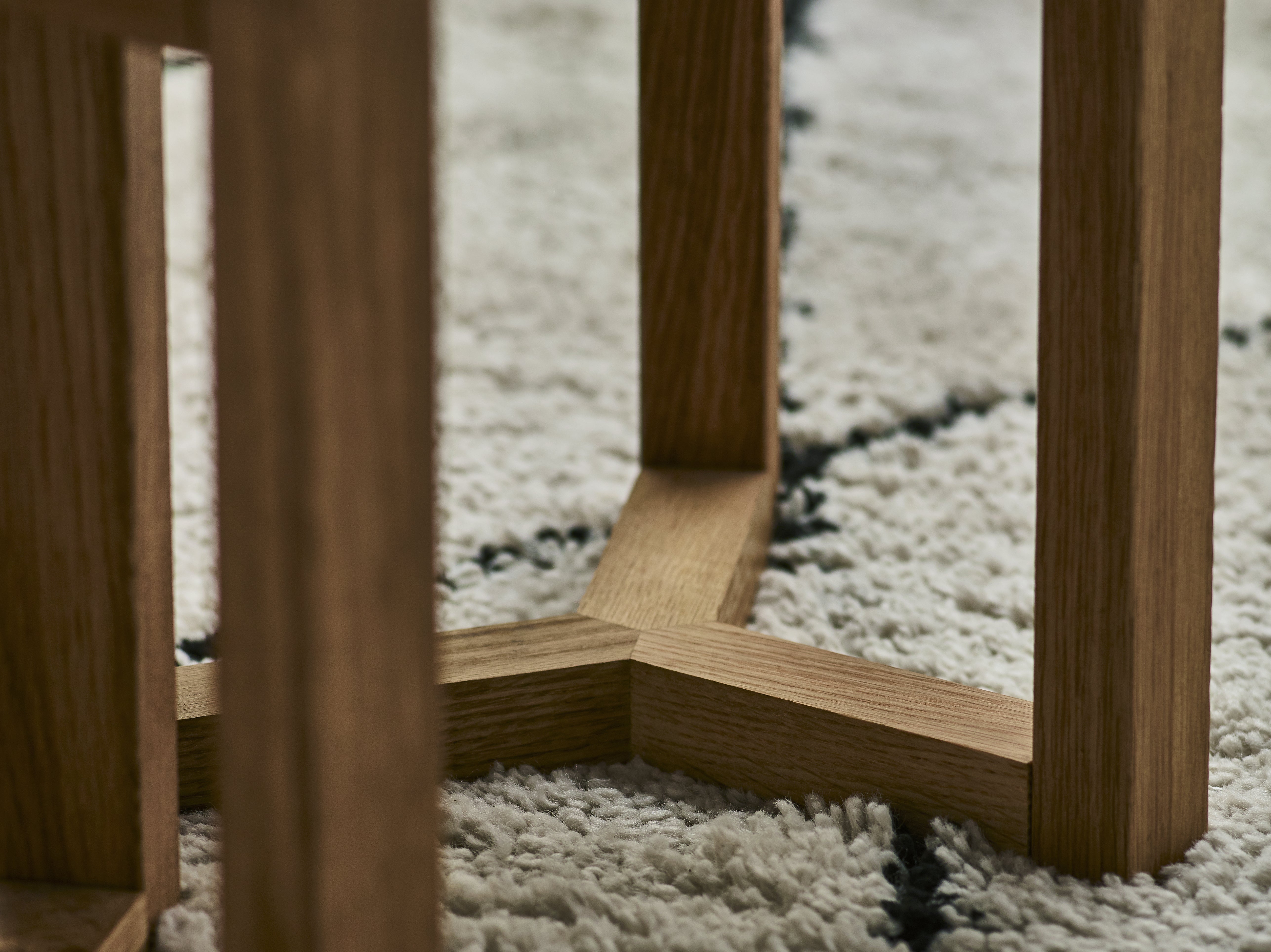 Rio Solid Oak Wood Nest Of 3 Side Tables