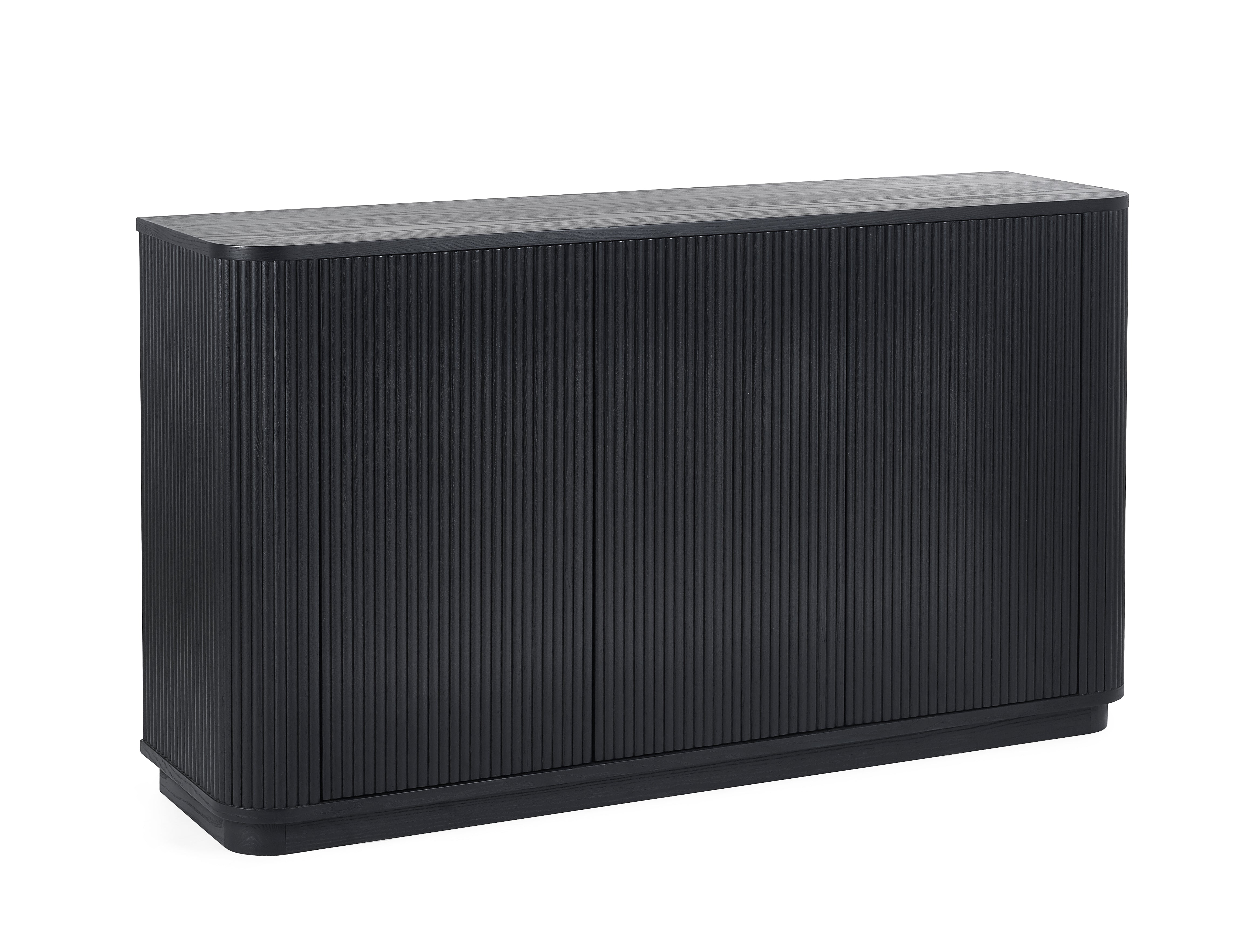 Como Reeded Black Wood Sideboard