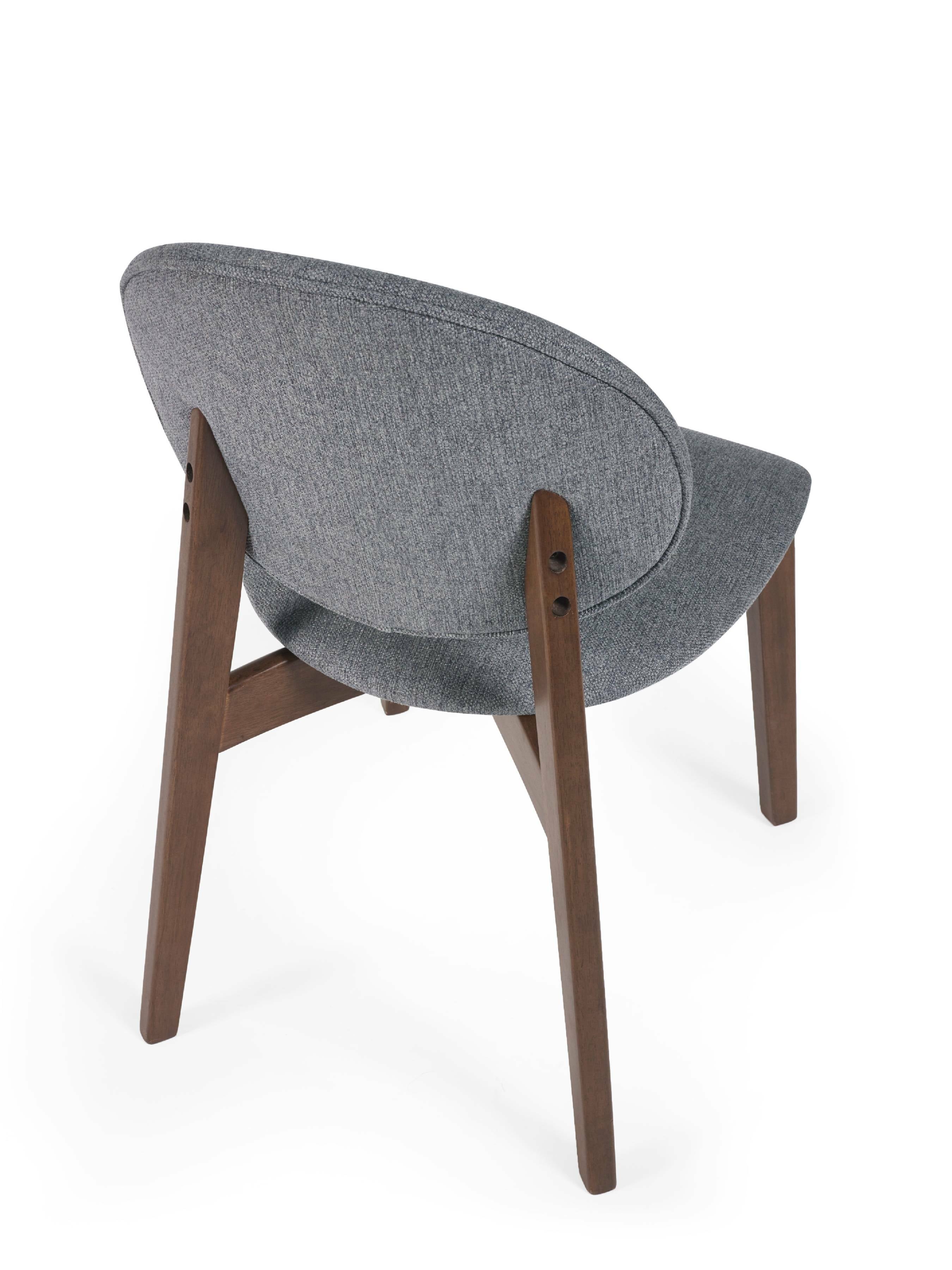 Set of 2 Bodhi Walnut & Grey Dining Chairs