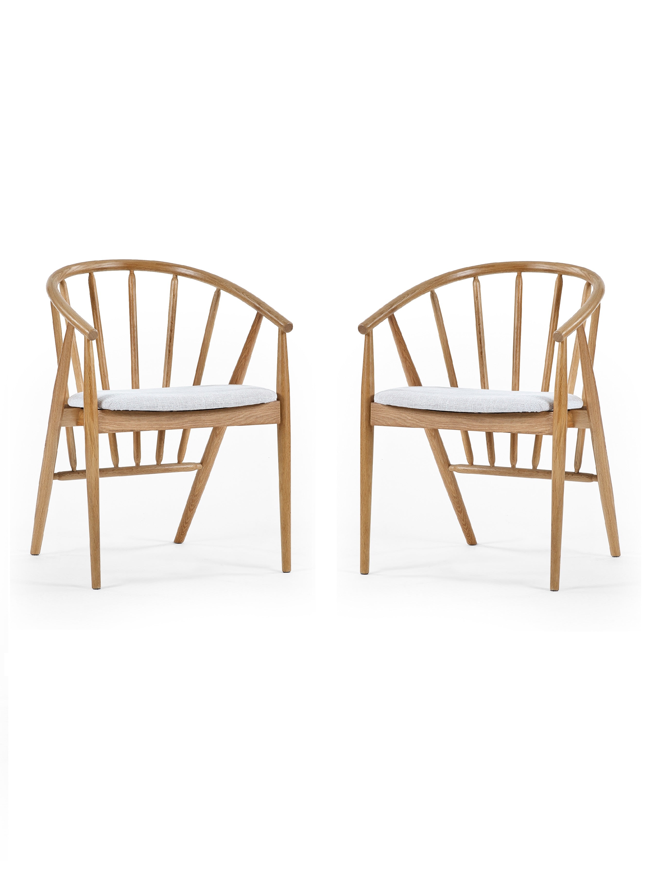 Percey Curve Back Oak Wood Dining Chair