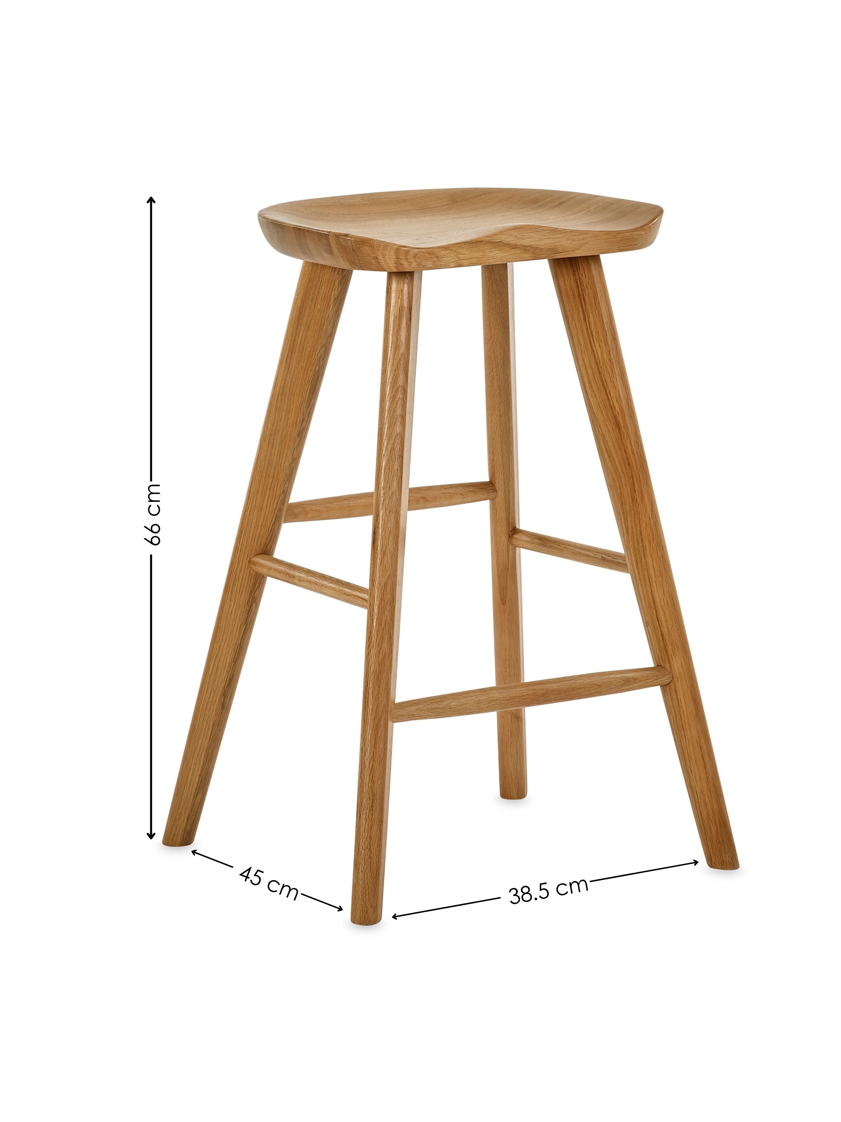 Alton Natural Solid Oak Bar Stool