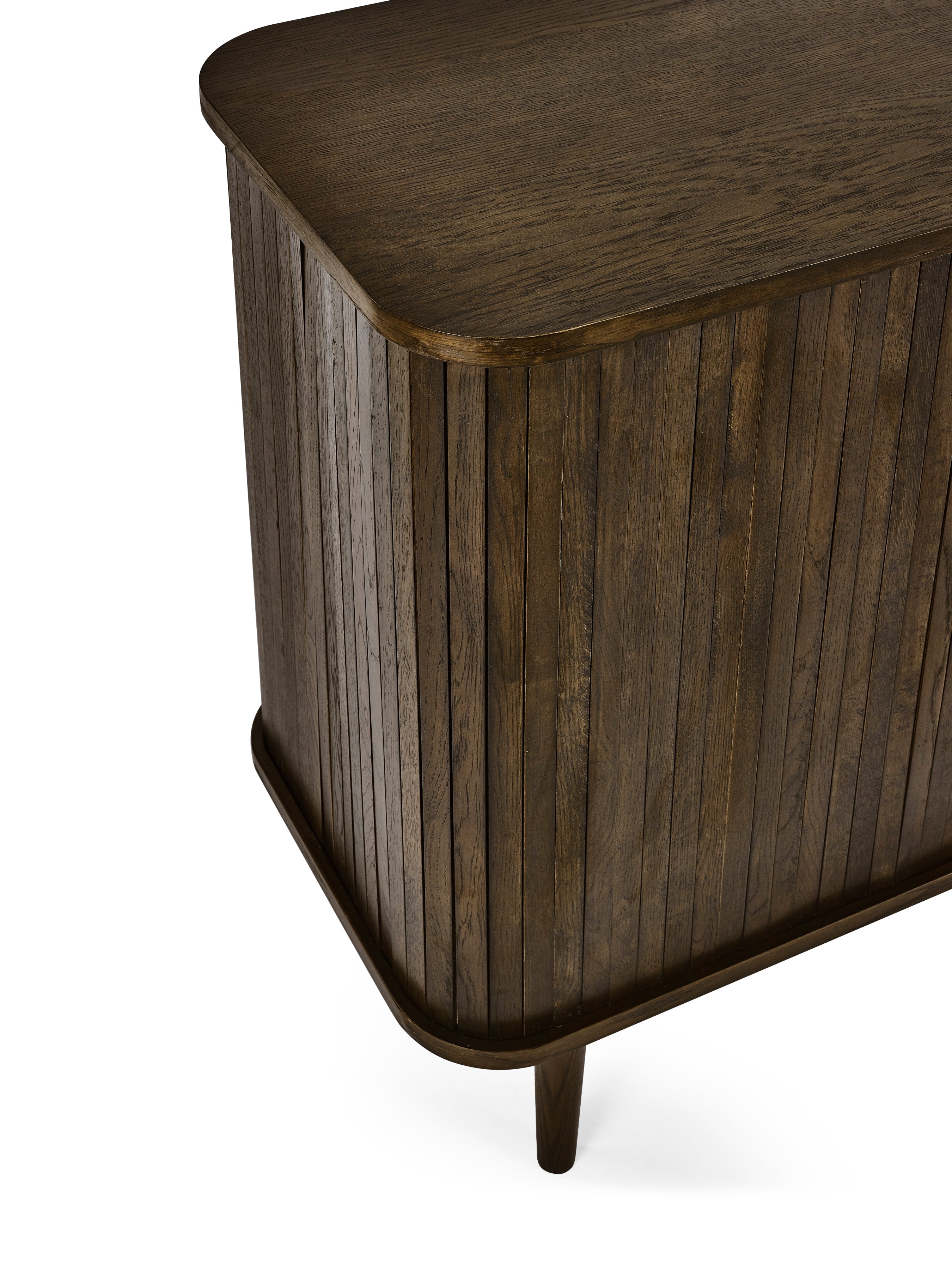 Pedra Dark Oak Wood Slatted Sideboard