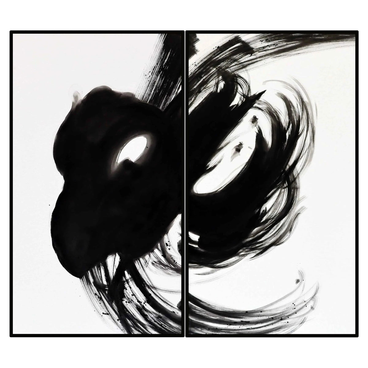 Set of 2 Abstract Composition V Canvas Wall Art